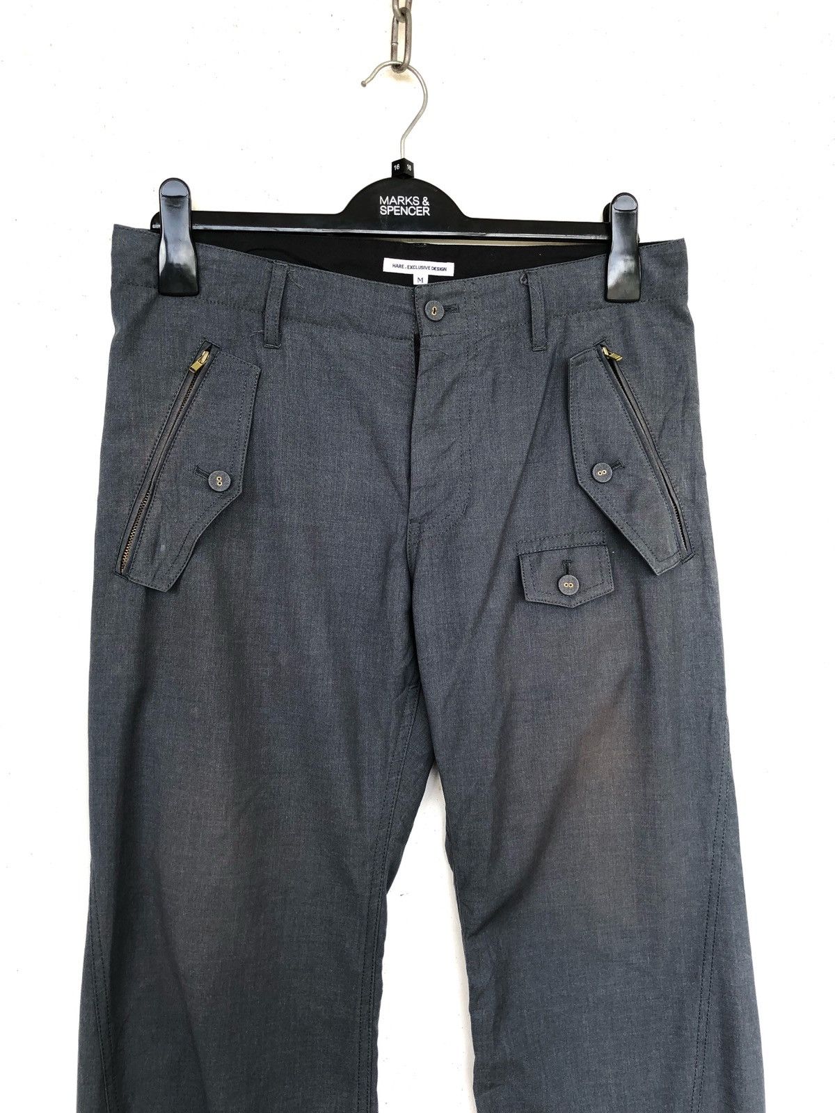 HARE Exc. Hare 🇯🇵 Multi Pocket Button Hem Cargo Pants Size US 32 / EU 48 - 3 Thumbnail