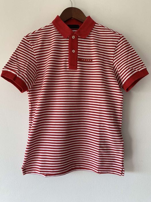 Prada Prada Red Striped Polo Shirt Grailed