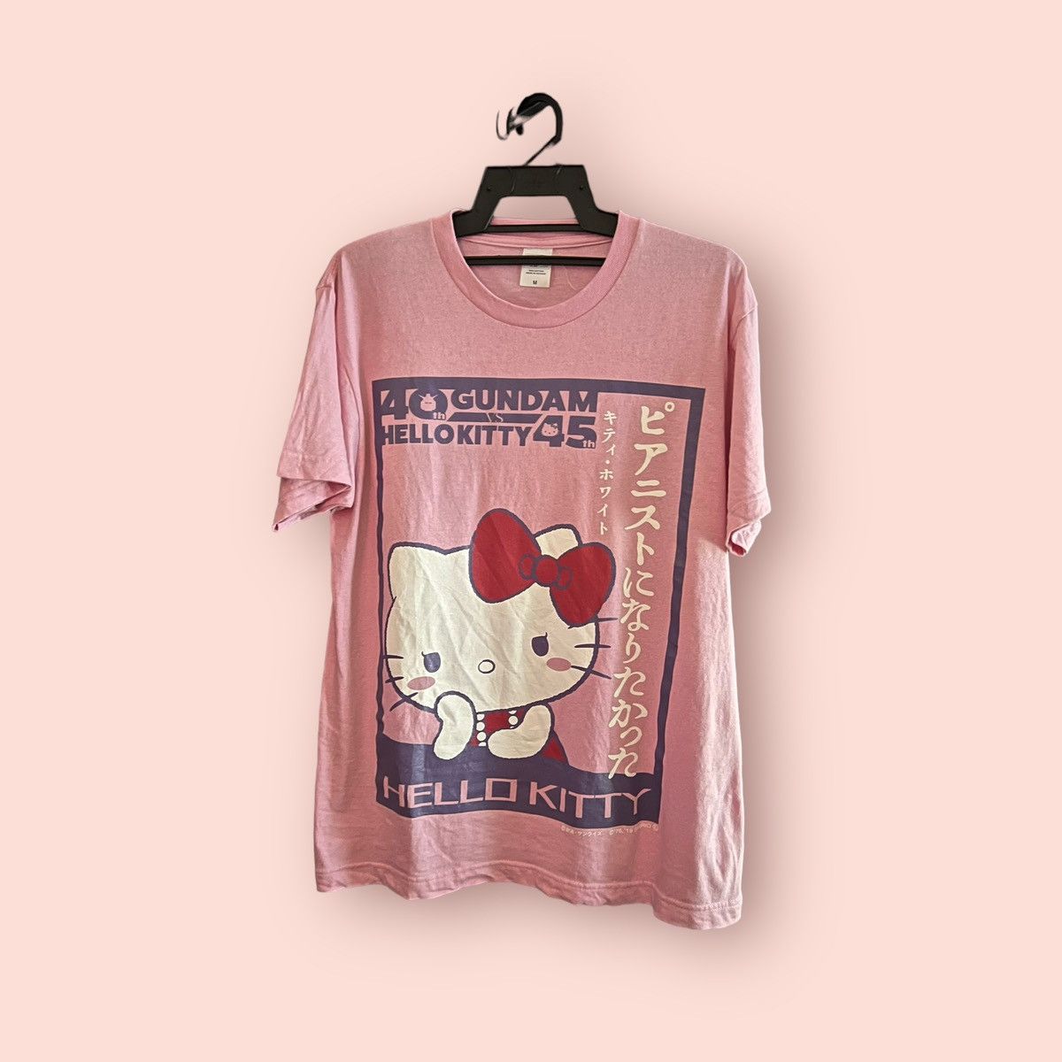 Japanese Brand LIMITED EDITION 2019 GUNDAM X HELLO KITTY PINK TEE IN PINK Size US M / EU 48-50 / 2 - 6 Thumbnail