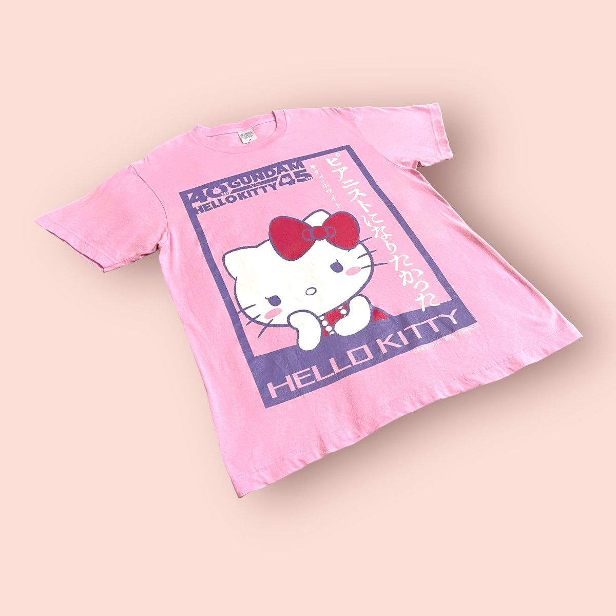 Japanese Brand LIMITED EDITION 2019 GUNDAM X HELLO KITTY PINK TEE IN PINK Size US M / EU 48-50 / 2 - 4 Thumbnail