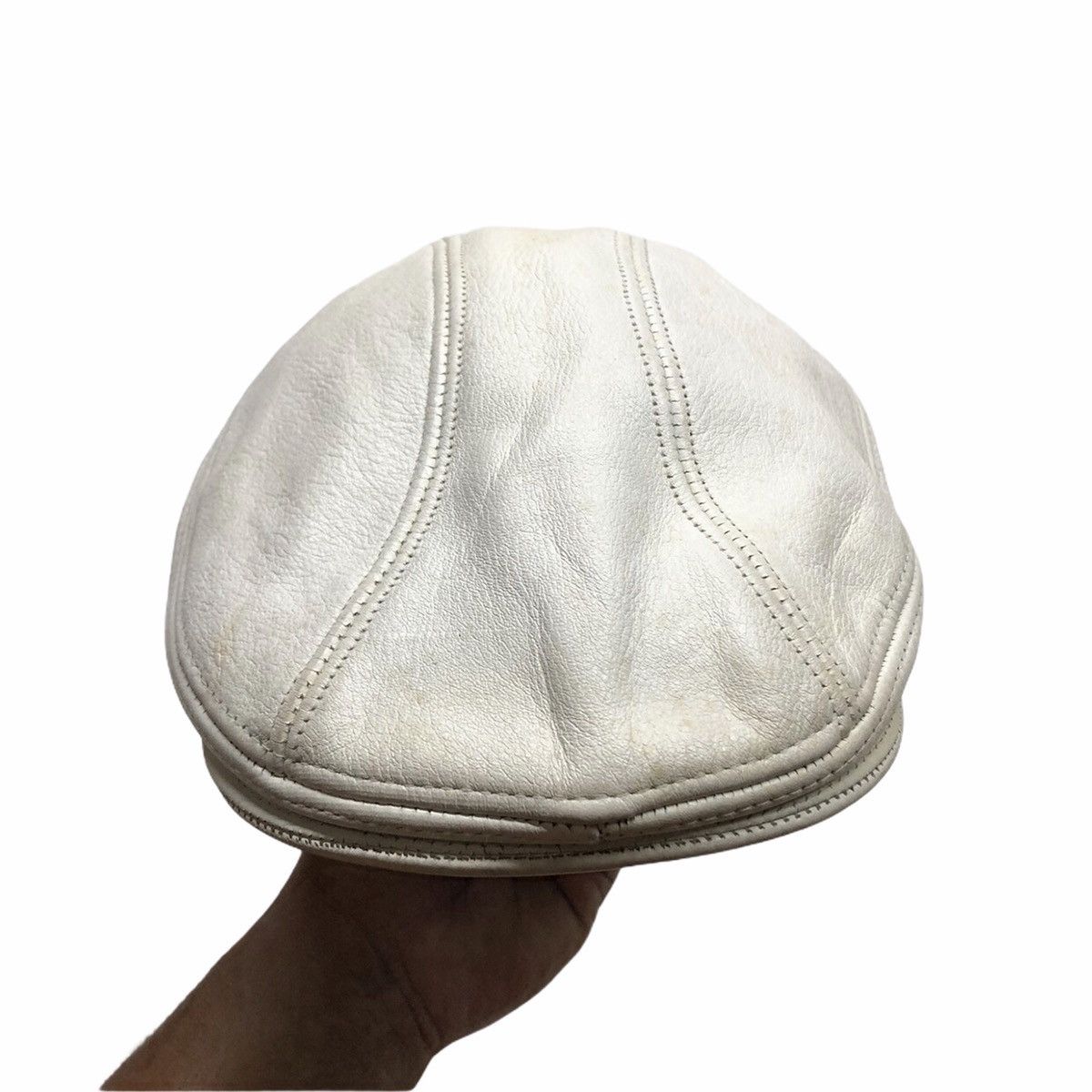 Vintage New York Hat Co. Beret Hat, White Leather Hats Caps Size ONE SIZE - 1 Thumbnail