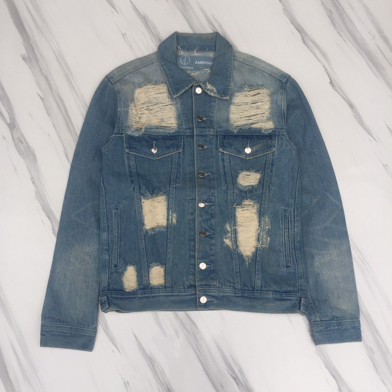 Ambush Design peaceminusone x ambush distressed denim jacket | Grailed