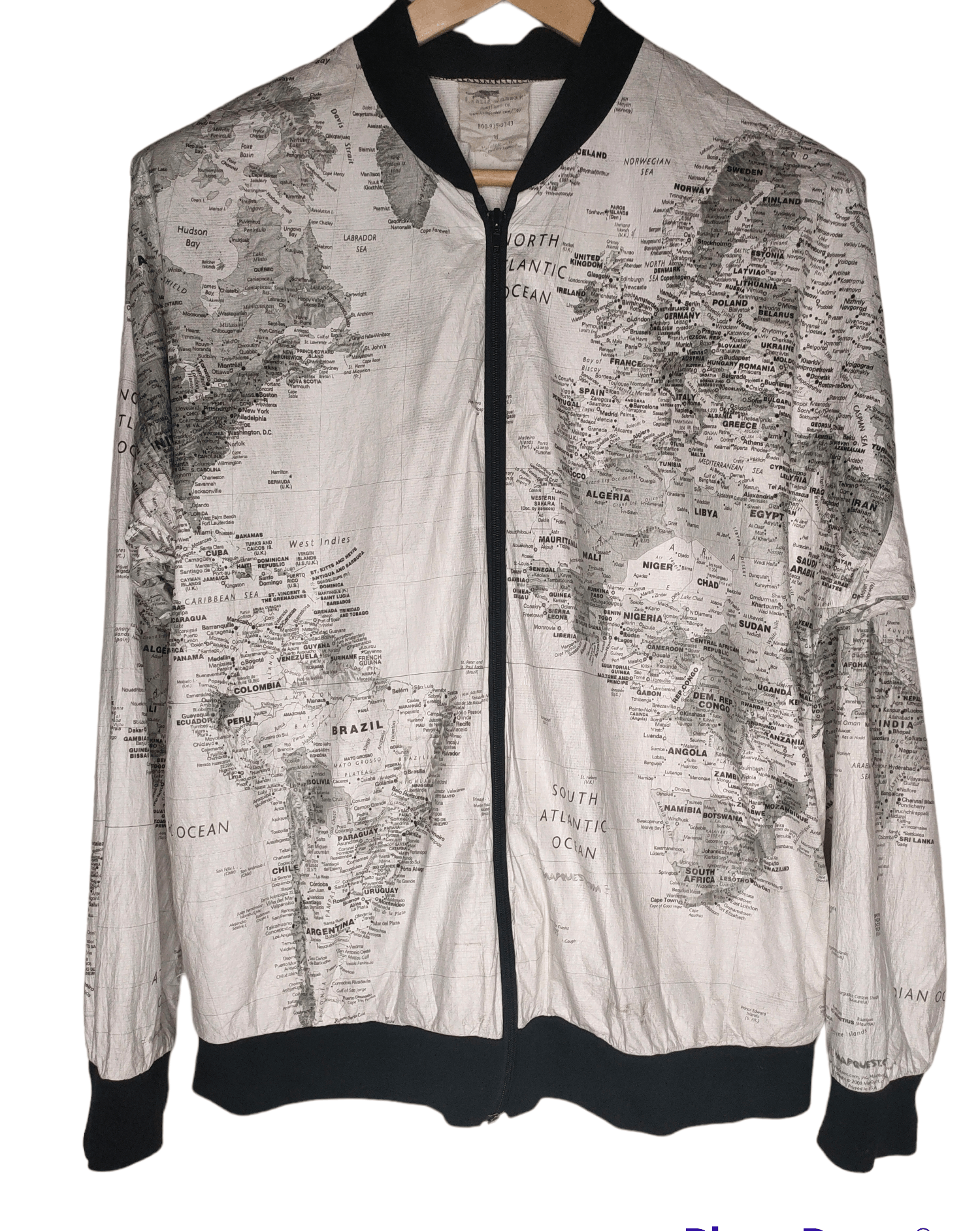 Nirvana × Vintage 🔥NEEDGONE🔥Paper world map jacket LESLIE JORDAN Size US M / EU 48-50 / 2 - 1 Thumbnail