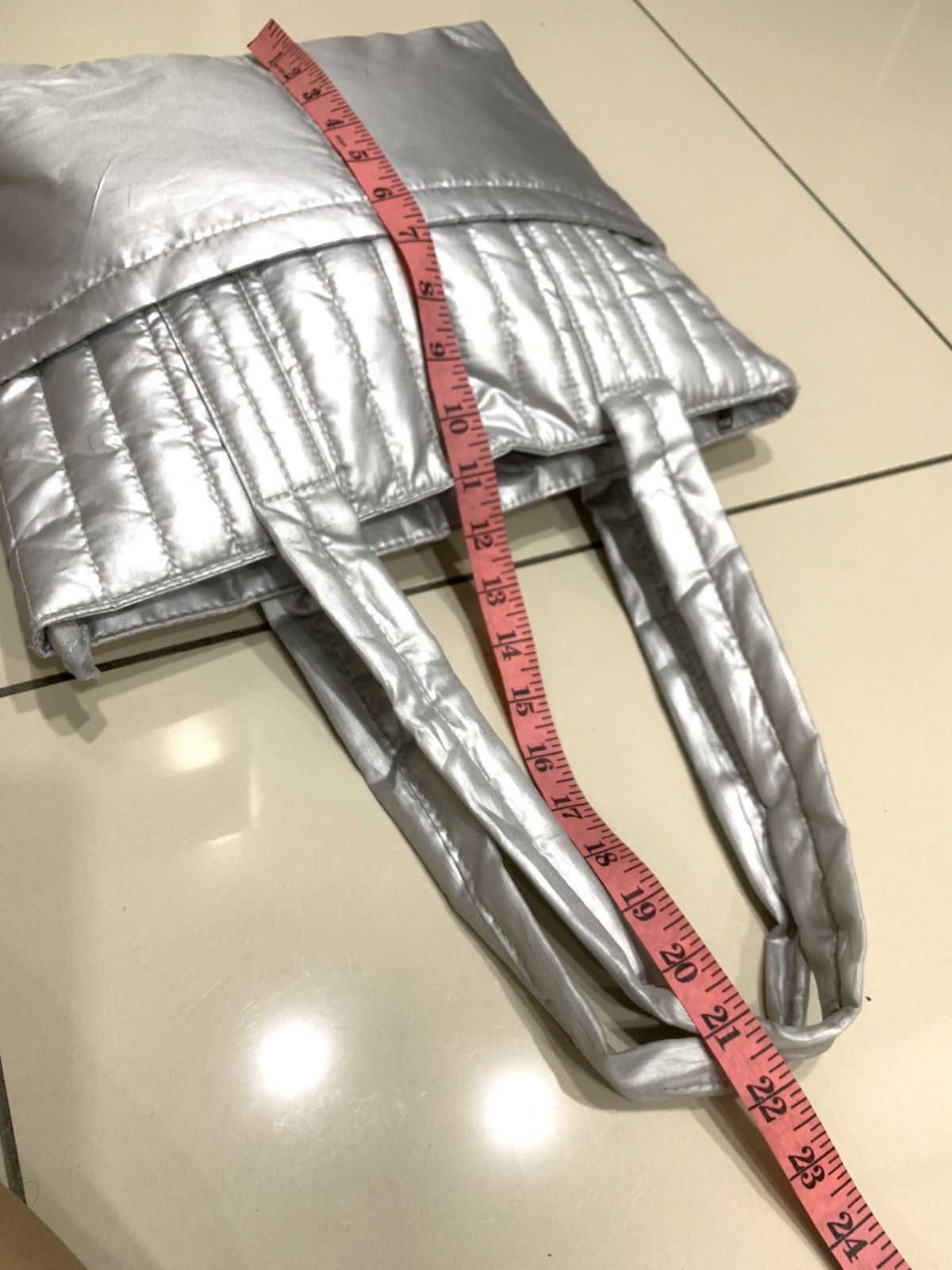 Issey Miyake × Japanese Brand VINTAGE PLANTATION BY ISSEY MIYAKE SILVER NYLON TOTE BAG Size ONE SIZE - 6 Thumbnail