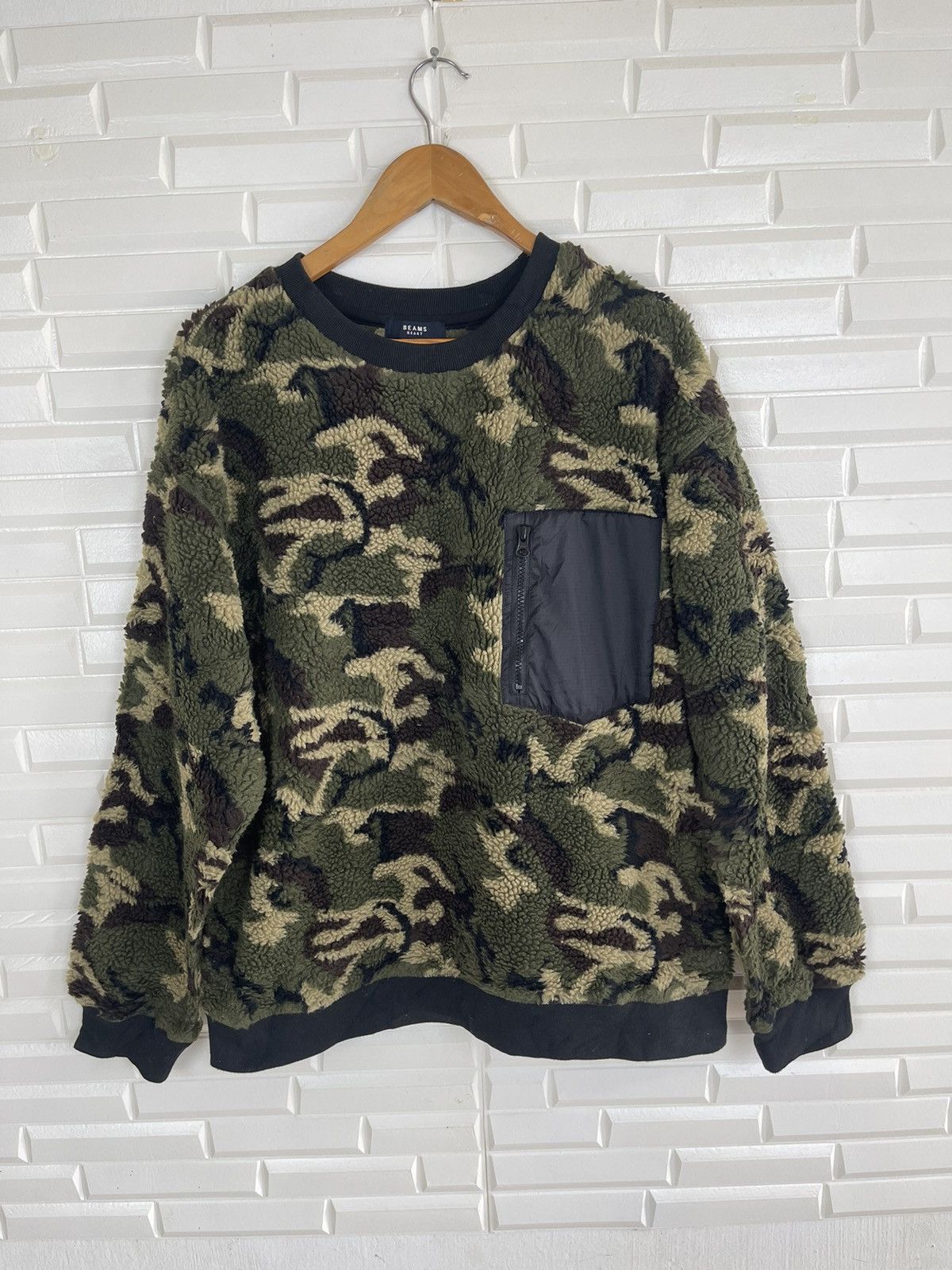 Beams Plus × Vintage CAMOUFLAGE Vintage BEAMS SHERPA Sweater Size US L / EU 52-54 / 3 - 6 Thumbnail