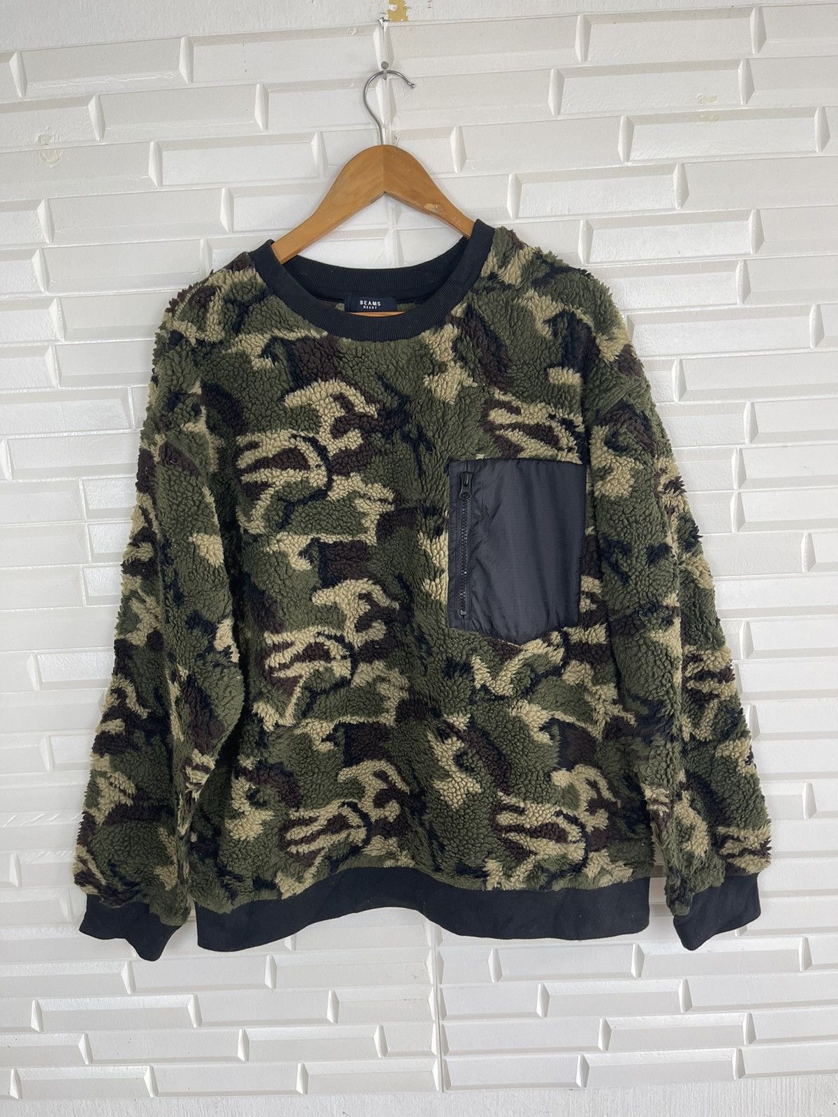 Beams Plus × Vintage CAMOUFLAGE Vintage BEAMS SHERPA Sweater Size US L / EU 52-54 / 3 - 1 Thumbnail