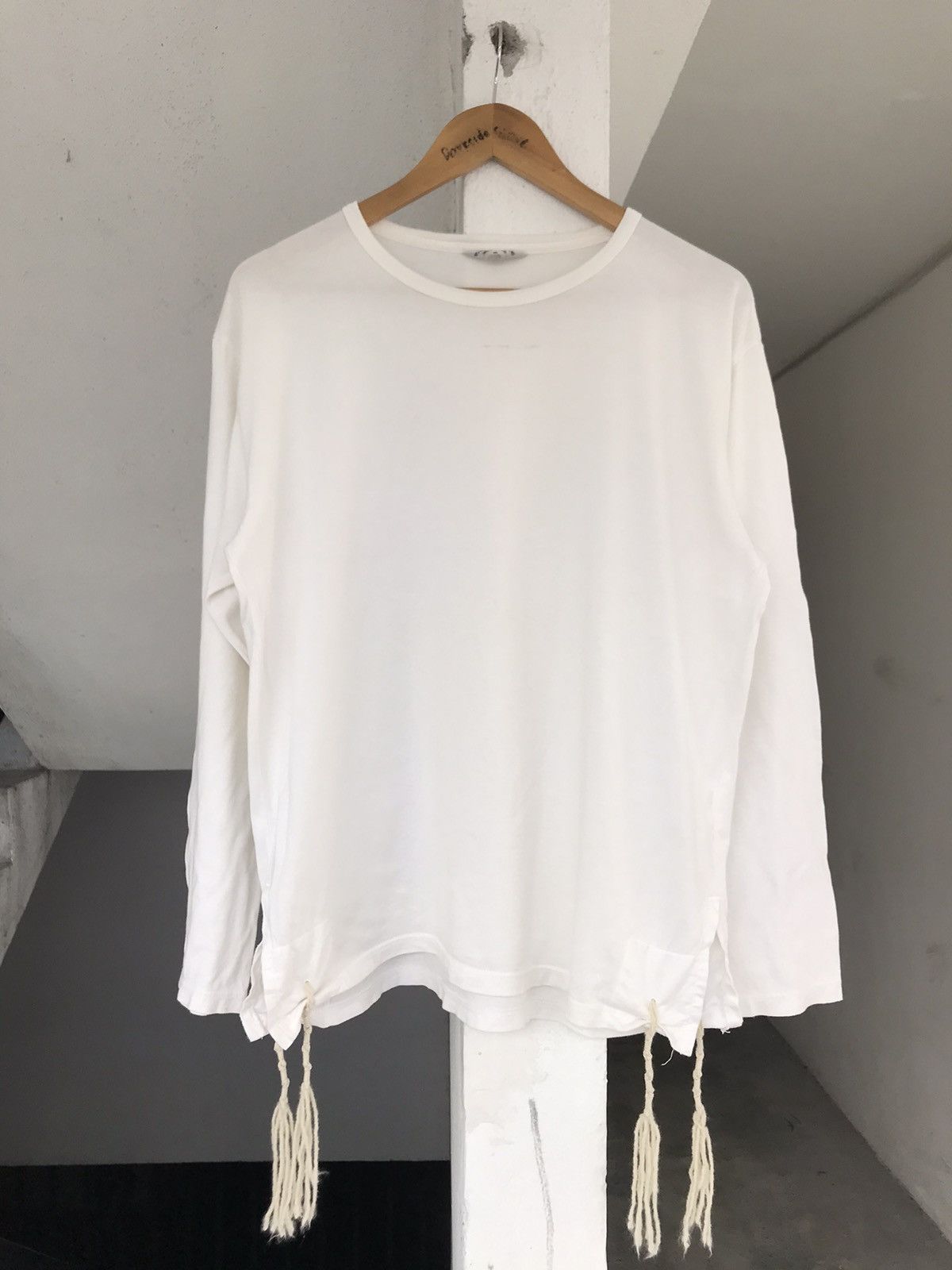 Unused Aw 13 Unused White Fringe Tee Travis Scott Size US M / EU 48-50 / 2 - 1 Thumbnail