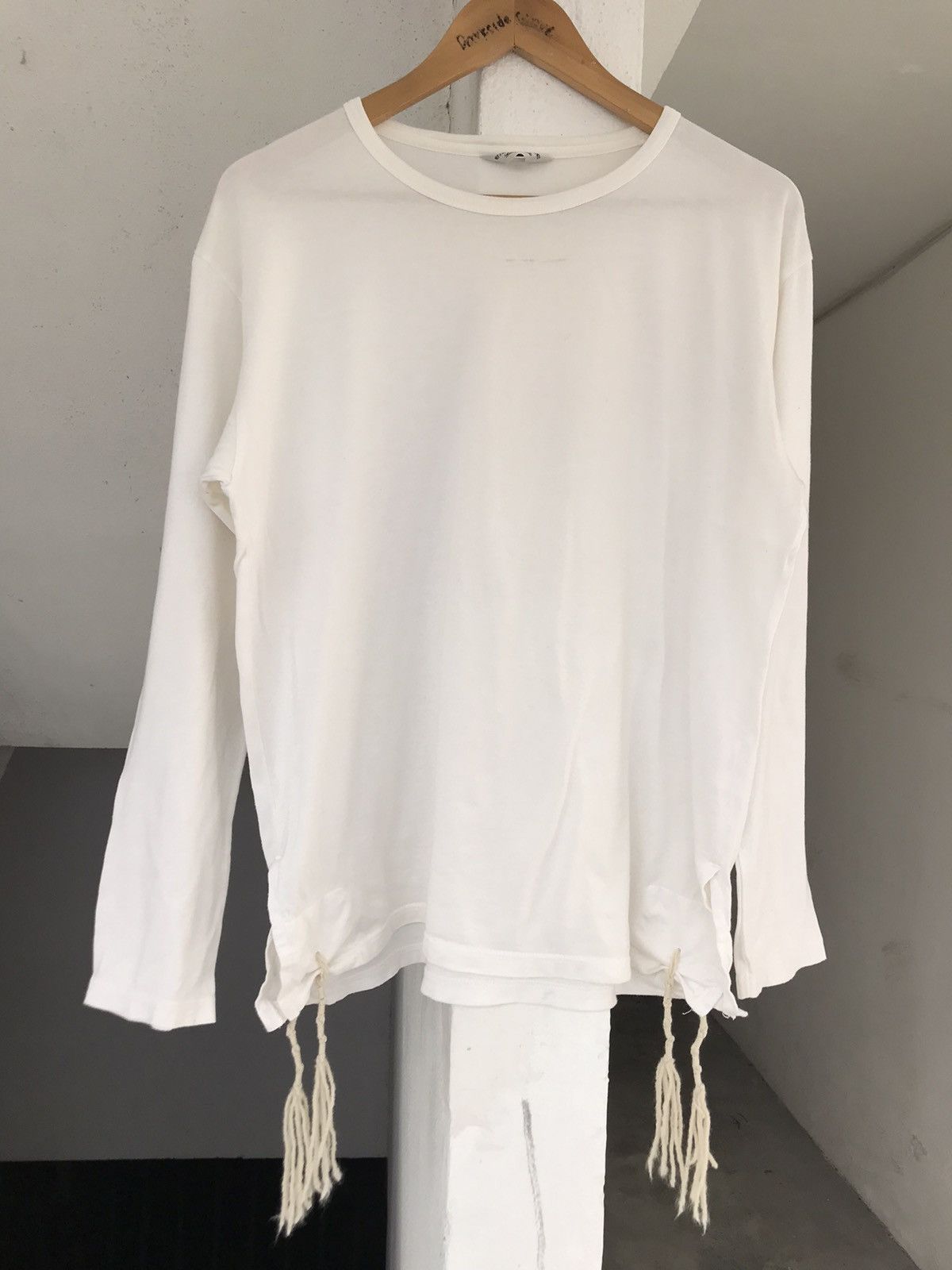 Unused Aw 13 Unused White Fringe Tee Travis Scott Size US M / EU 48-50 / 2 - 5 Thumbnail