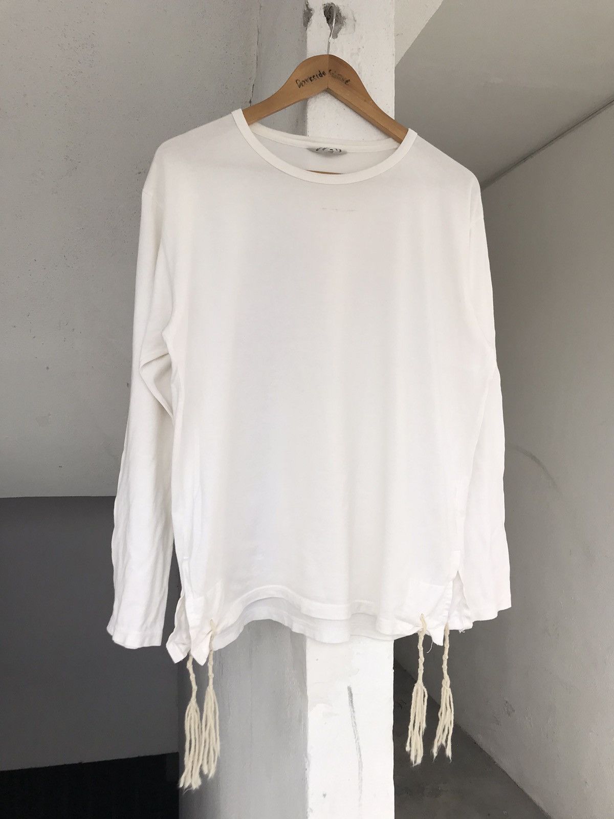 Unused Aw 13 Unused White Fringe Tee Travis Scott Size US M / EU 48-50 / 2 - 3 Thumbnail