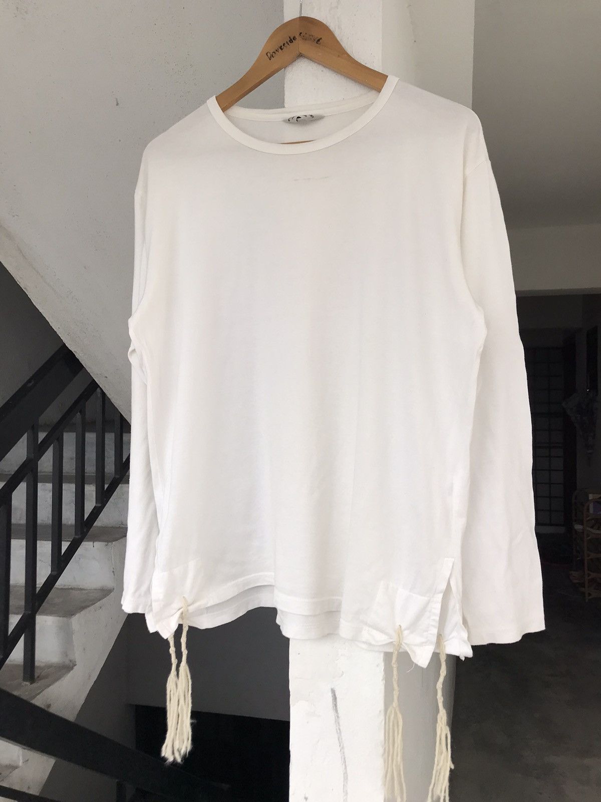 Unused Aw 13 Unused White Fringe Tee Travis Scott Size US M / EU 48-50 / 2 - 4 Thumbnail