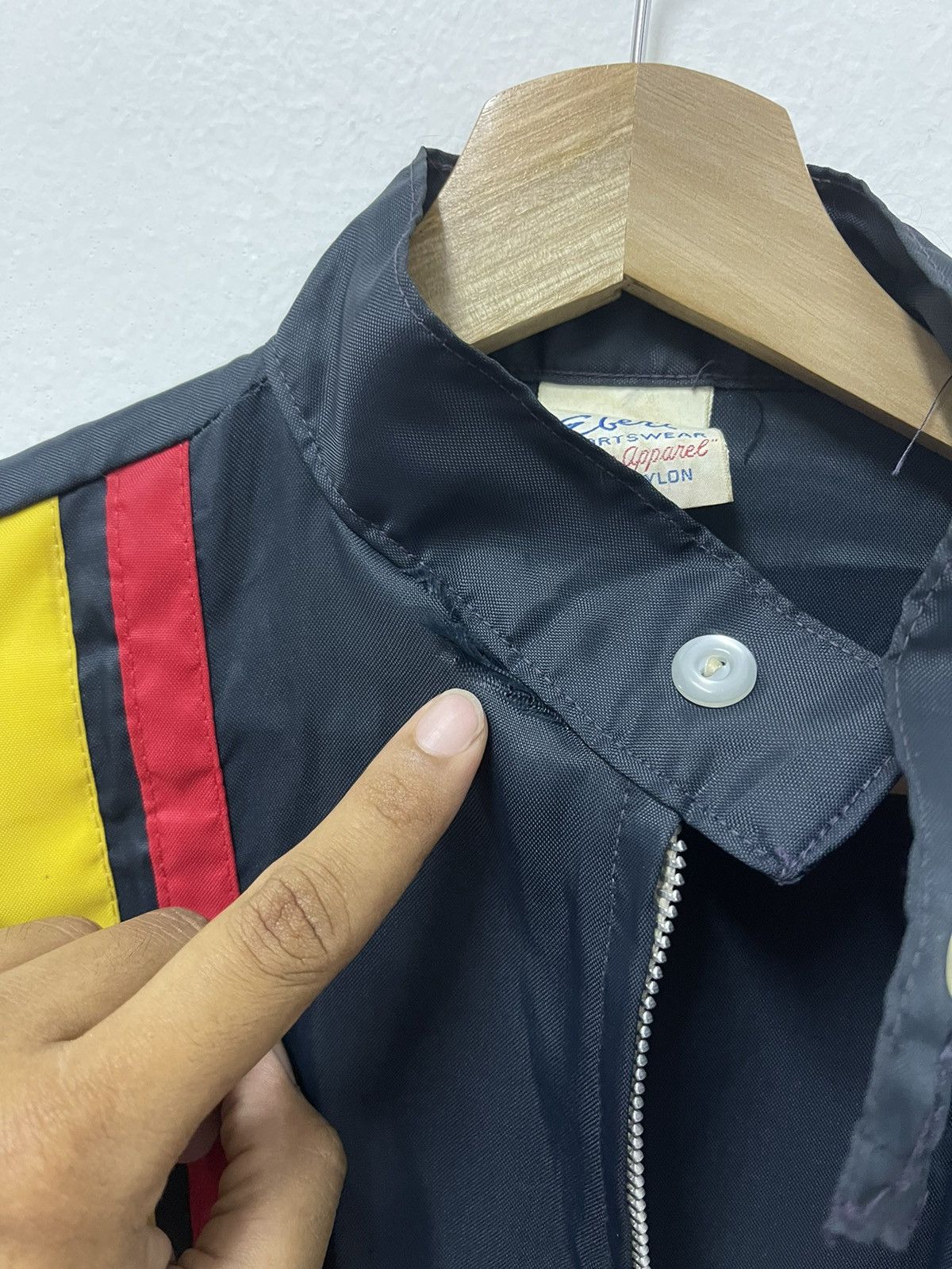 Japanese Brand × Vintage Vtg Ebert Sportwear Western Bank Sewn Patch Striped Jacket Size US L / EU 52-54 / 3 - 6 Thumbnail