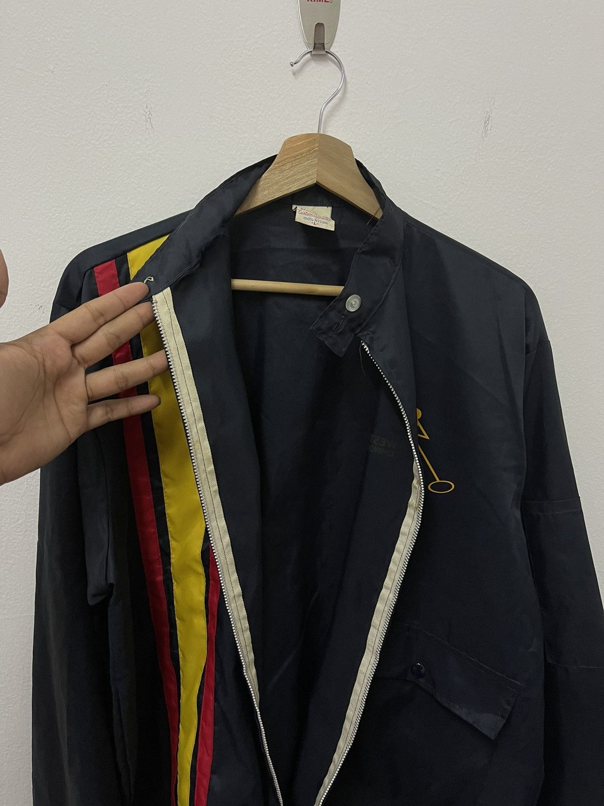 Japanese Brand × Vintage Vtg Ebert Sportwear Western Bank Sewn Patch Striped Jacket Size US L / EU 52-54 / 3 - 5 Thumbnail