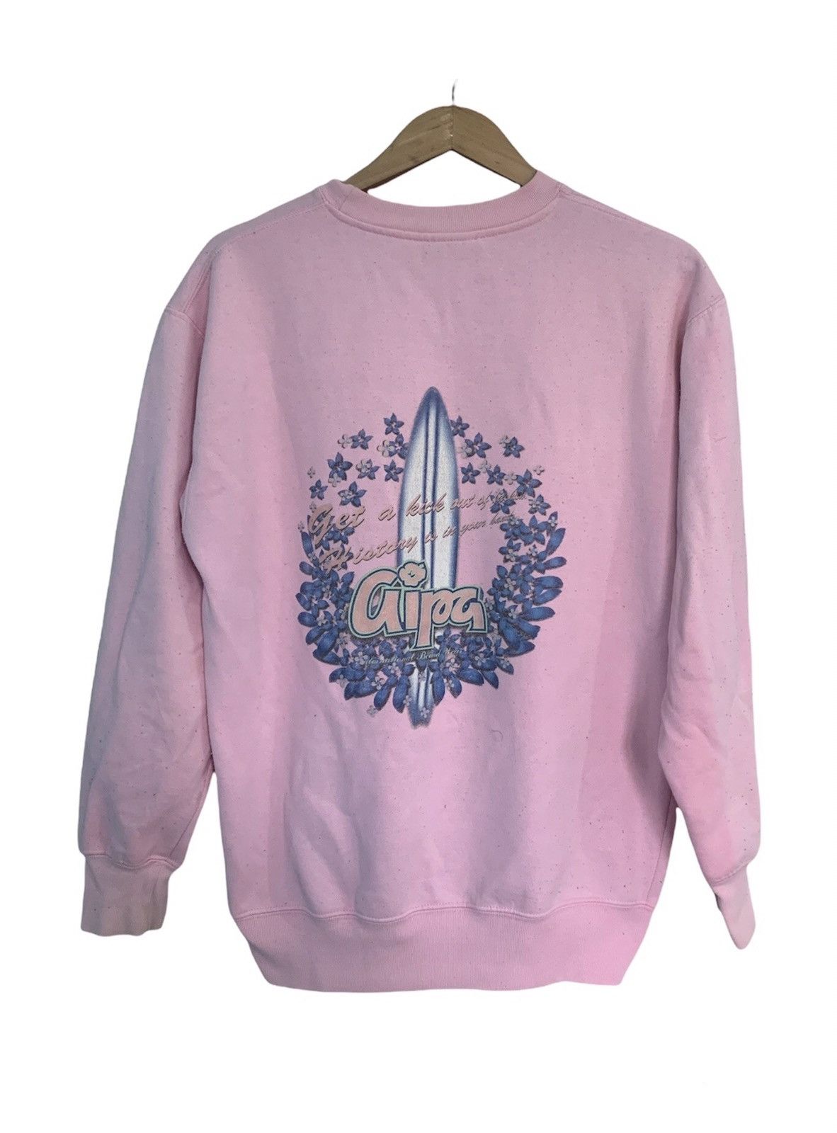 Pre-owned Sun Surf X Surf Style Vintage Surf Boarding Hawaii Graphics Sweatshirt In Pink