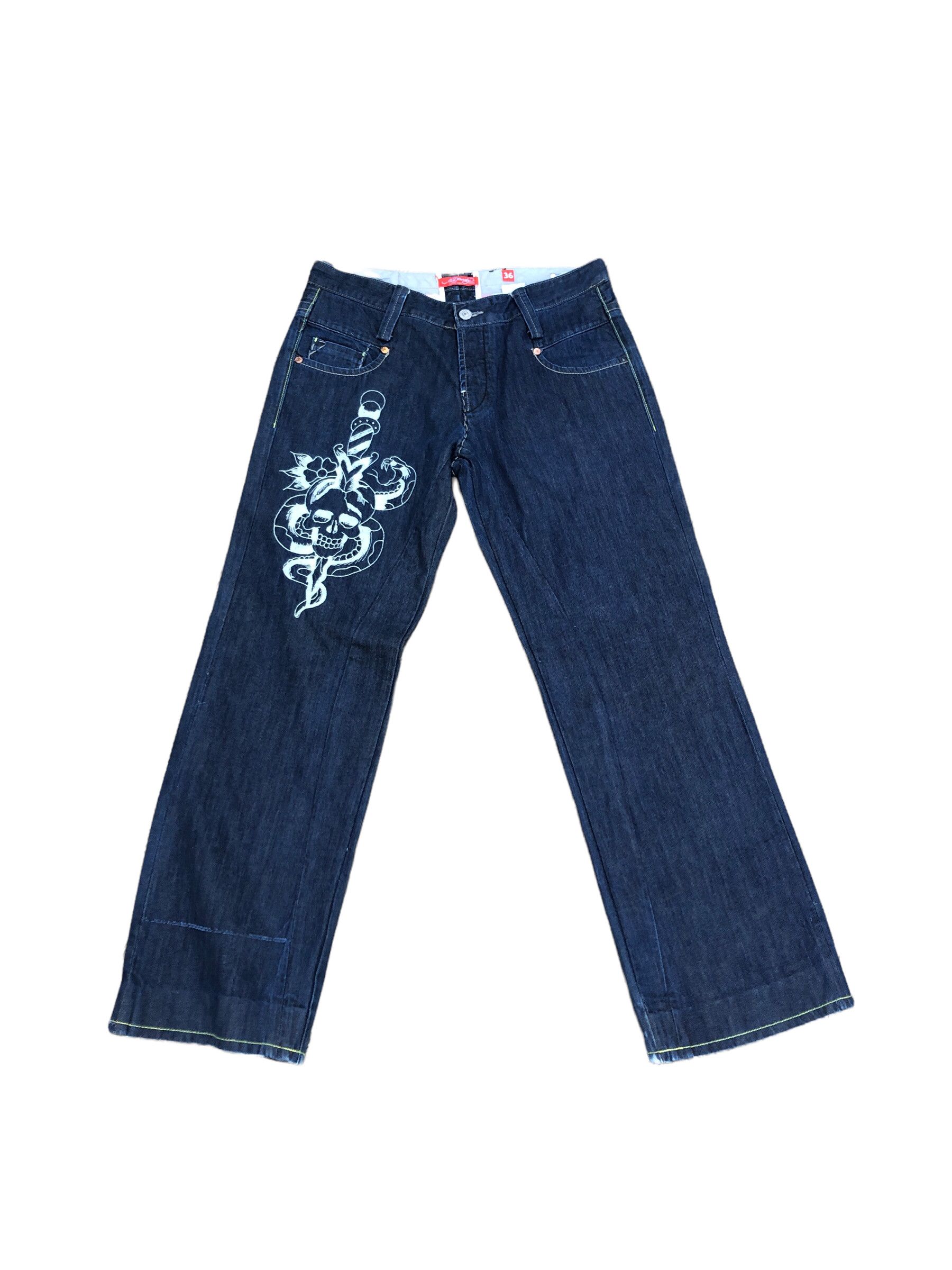 Christian Audigier × Ed Hardy RARE Ed Hardy Embroidered Jeans Size 36 'Snake Bite' Size US 36 / EU 52 - 13 Thumbnail