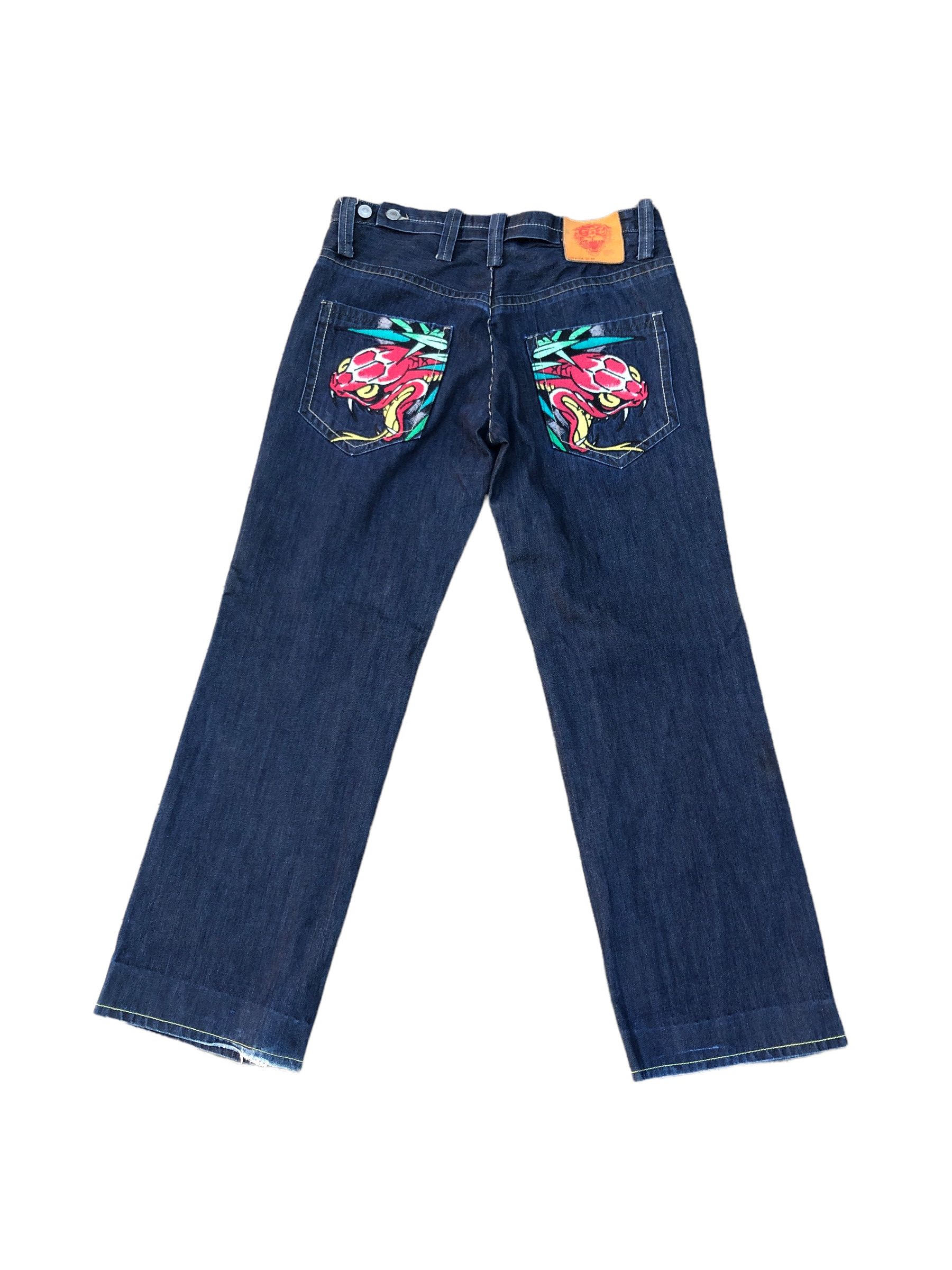 Christian Audigier × Ed Hardy RARE Ed Hardy Embroidered Jeans Size 36 'Snake Bite' Size US 36 / EU 52 - 4 Thumbnail
