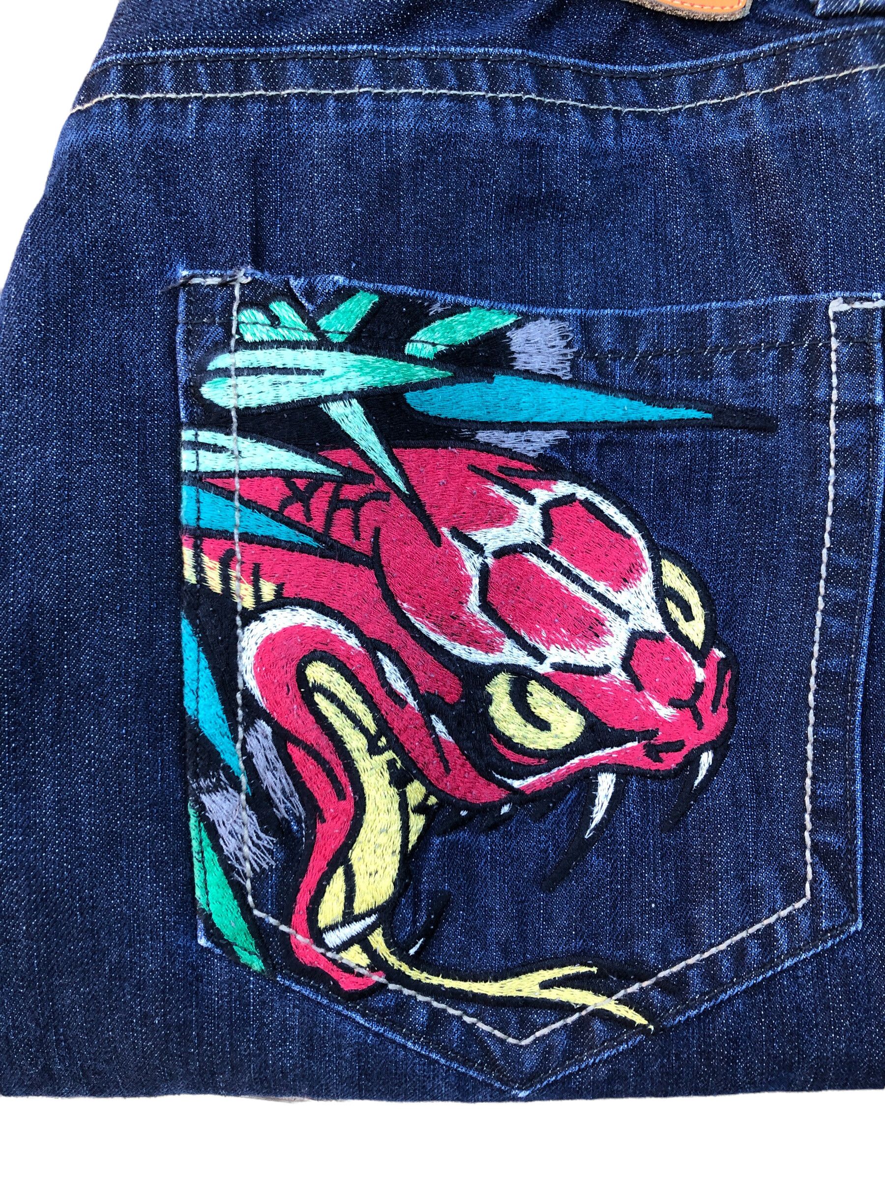 Christian Audigier × Ed Hardy RARE Ed Hardy Embroidered Jeans Size 36 'Snake Bite' Size US 36 / EU 52 - 10 Thumbnail