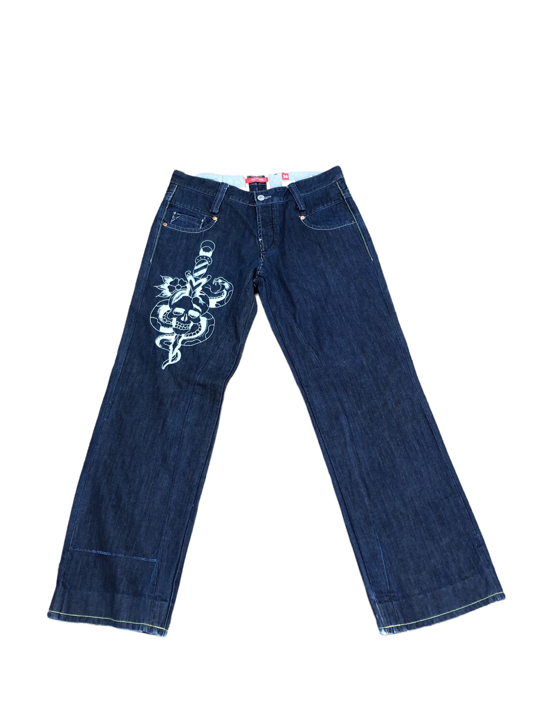 Christian Audigier × Ed Hardy RARE Ed Hardy Embroidered Jeans Size 36 'Snake Bite' Size US 36 / EU 52 - 5 Thumbnail
