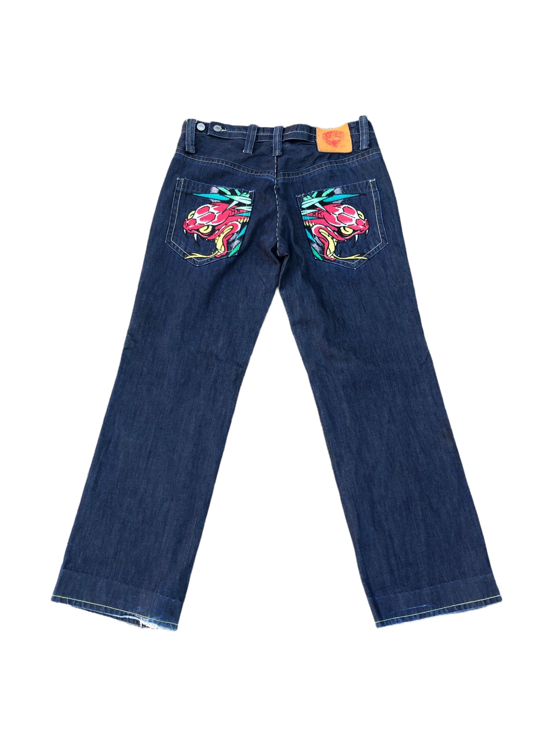Christian Audigier × Ed Hardy RARE Ed Hardy Embroidered Jeans Size 36 'Snake Bite' Size US 36 / EU 52 - 3 Thumbnail