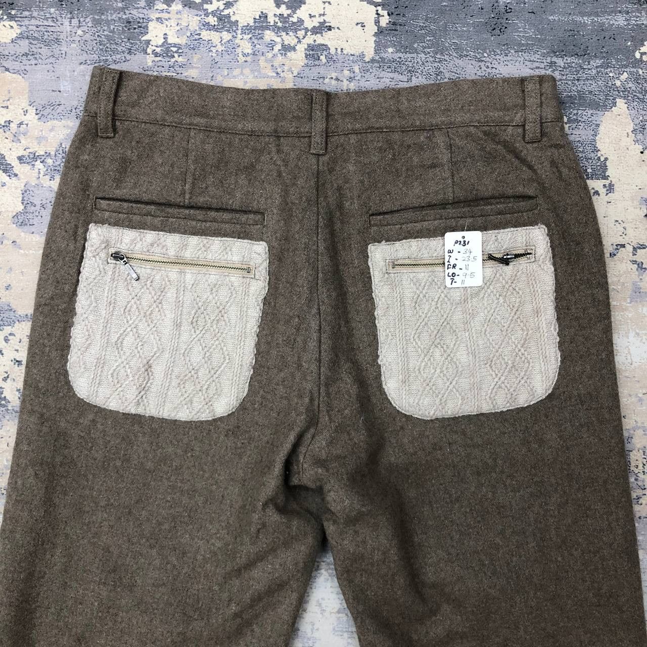 Vintage P231 VTG PALM D'OR WOOL ANKLE PANTS Size US 34 / EU 50 - 4 Thumbnail