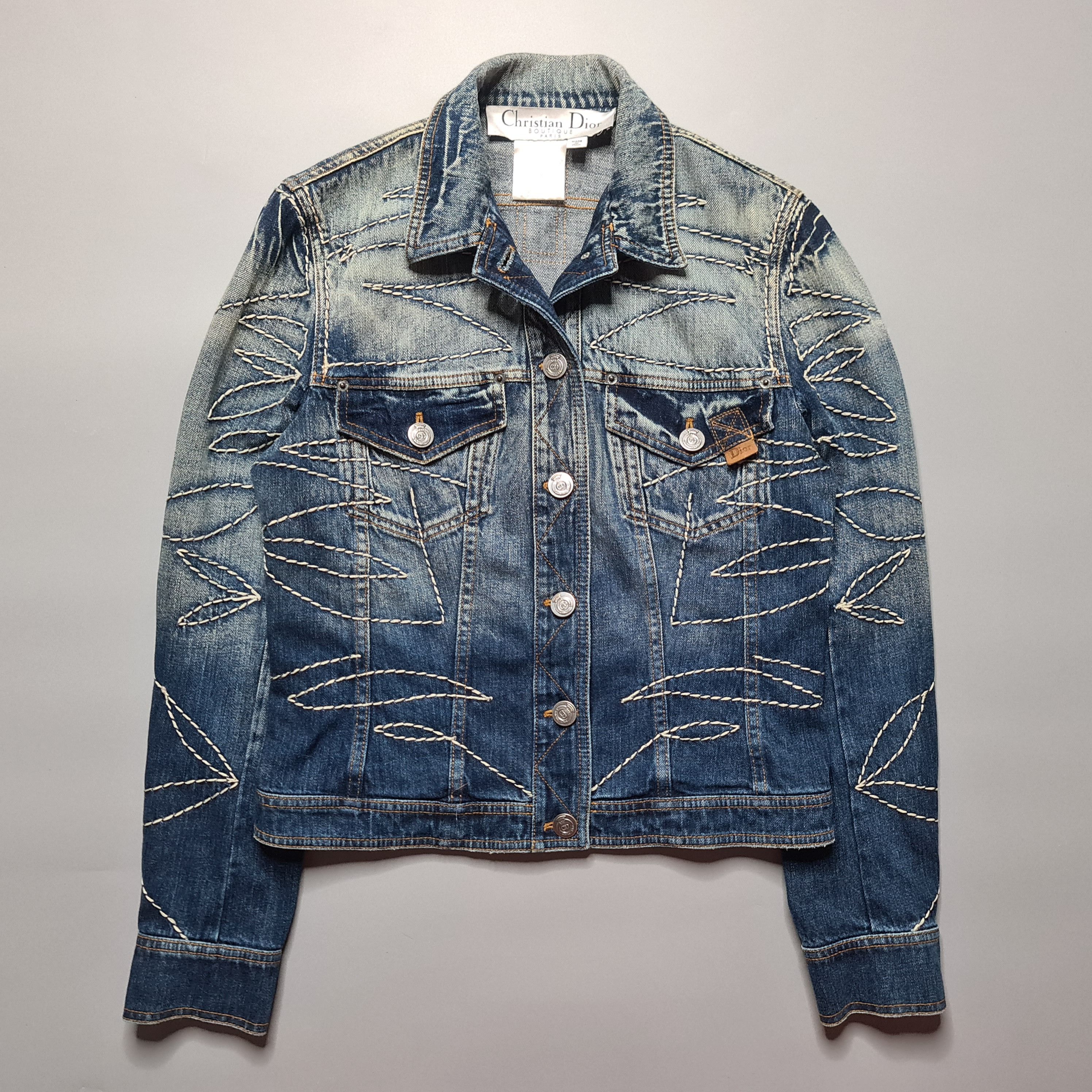 Dior Christian Dior - FW06 Sashiko Embroidery Denim Jacket | Grailed