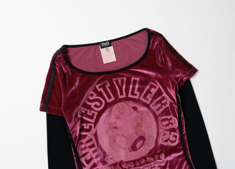 Dolce & Gabbana Dolce&Gabbana logo freestyler print velour y2k longsleeve Size M / US 6-8 / IT 42-44 - 2 Thumbnail