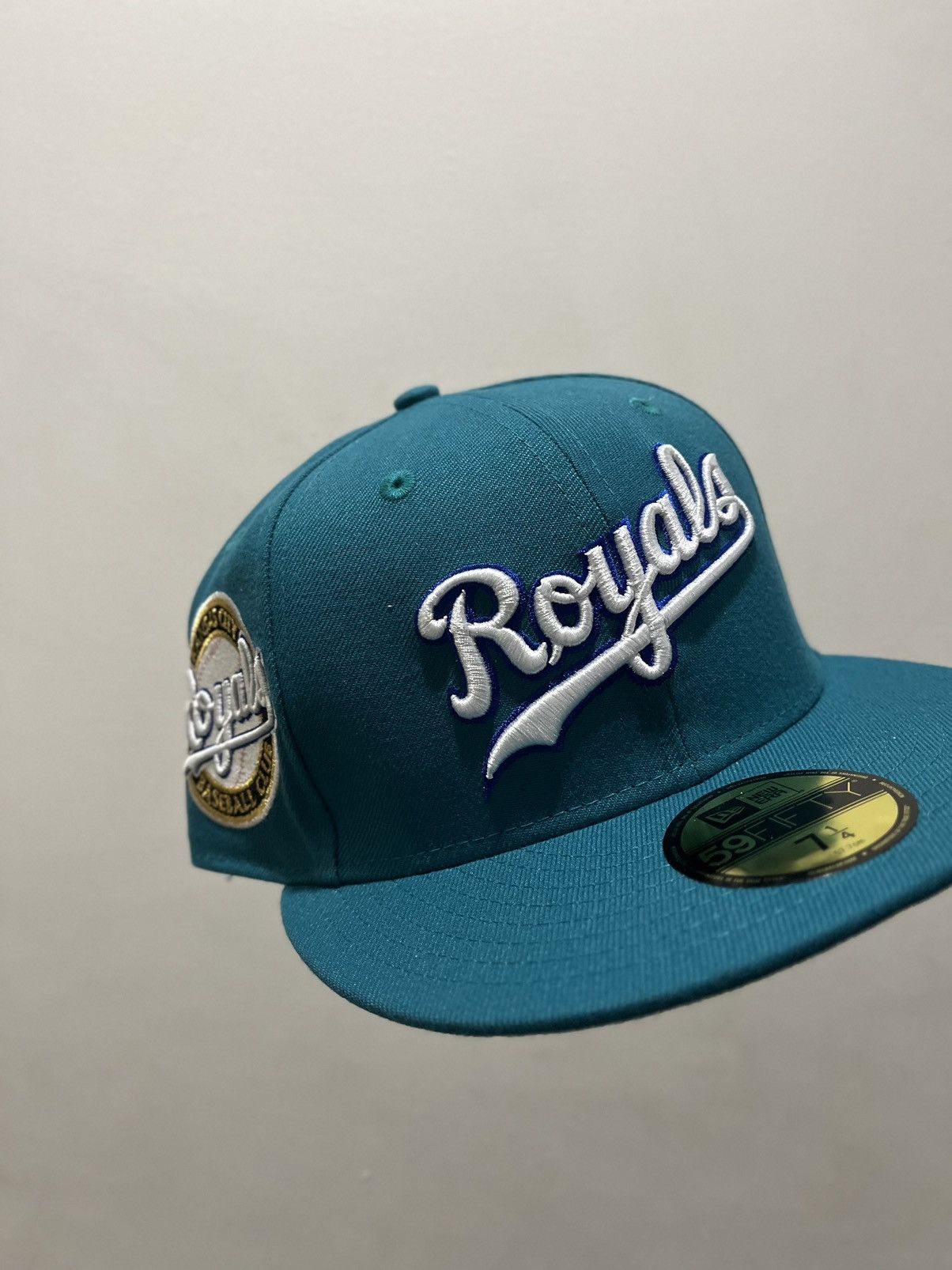 Exclusive New Era Kansas City Royals Fitted Hat MLB Club Size 7 3/8 2tone  script