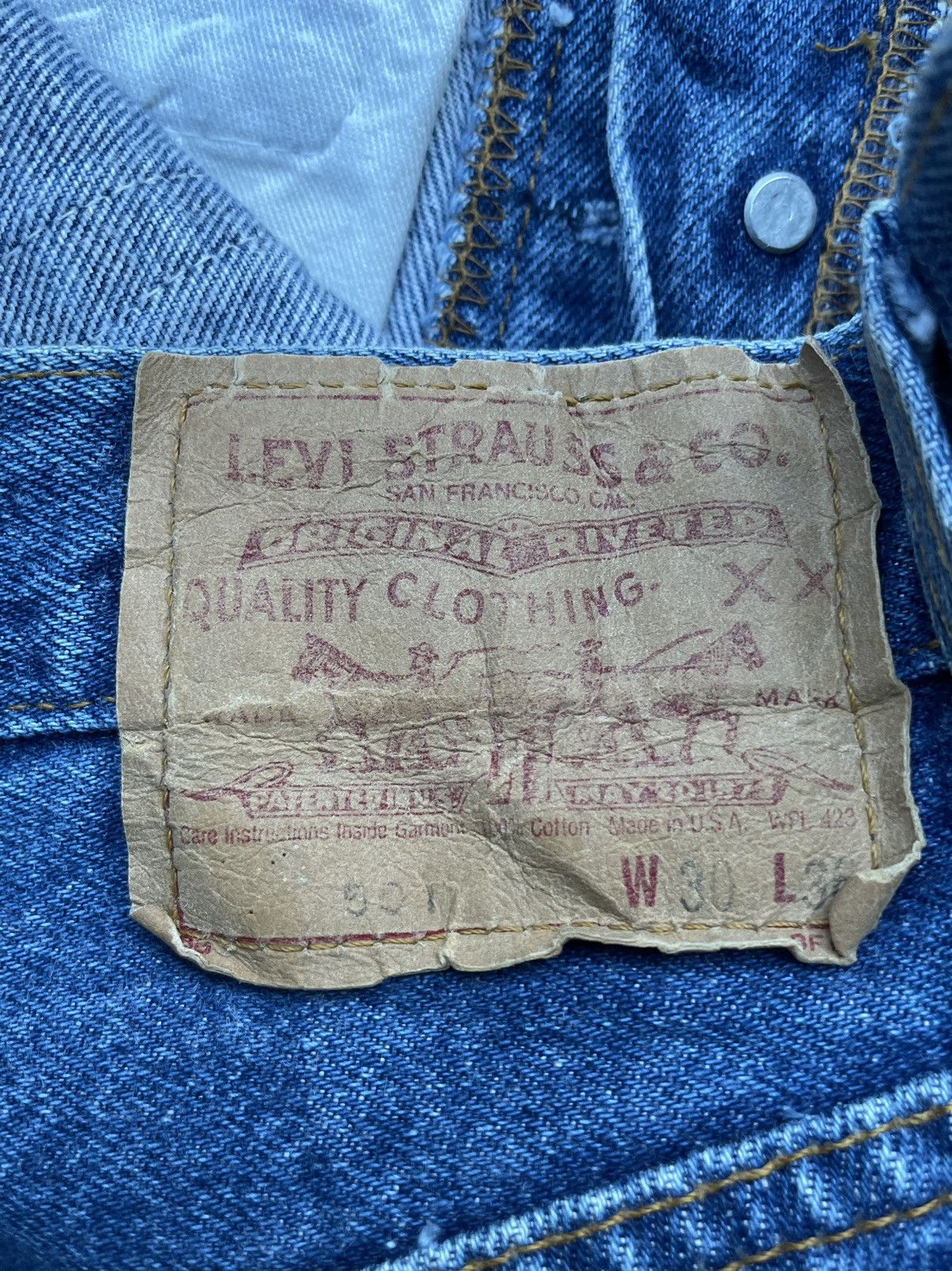 Levi's Vintage 1987 Levis 501 e Usa Size US 29 - 11 Thumbnail