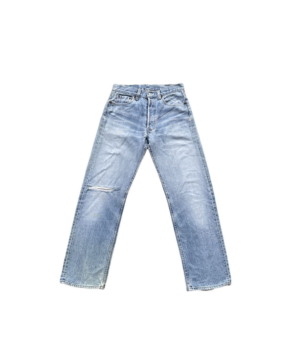image of Levi’S 501 E 1987 Vintage Aging Distressed Denim in Blue, Men's (Size 28)