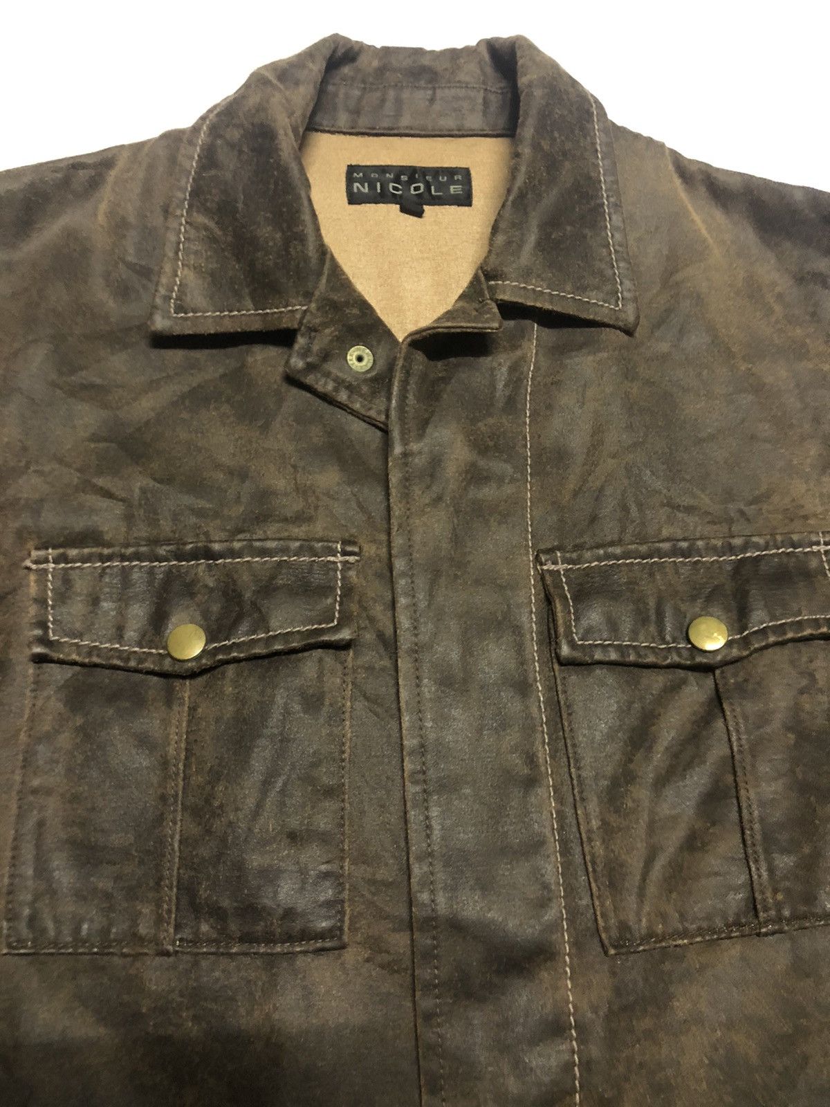 Nicole Club Nice Leather Suede Shirt Tactical Pockets Size US M / EU 48-50 / 2 - 4 Thumbnail