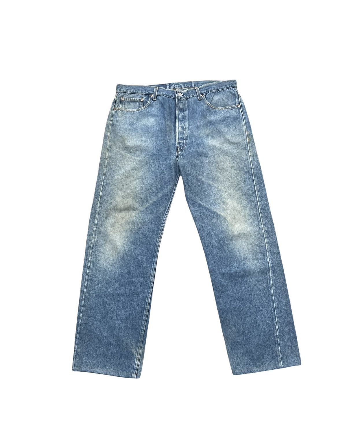 Levi's Vintage Levis 501 Single R 1995 USA Aging Faded Wash Denim Size US 39 - 1 Thumbnail