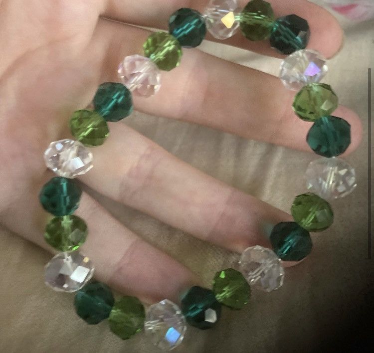 Jewelry Green colourful glass crystal bracelet Size ONE SIZE - 3 Thumbnail