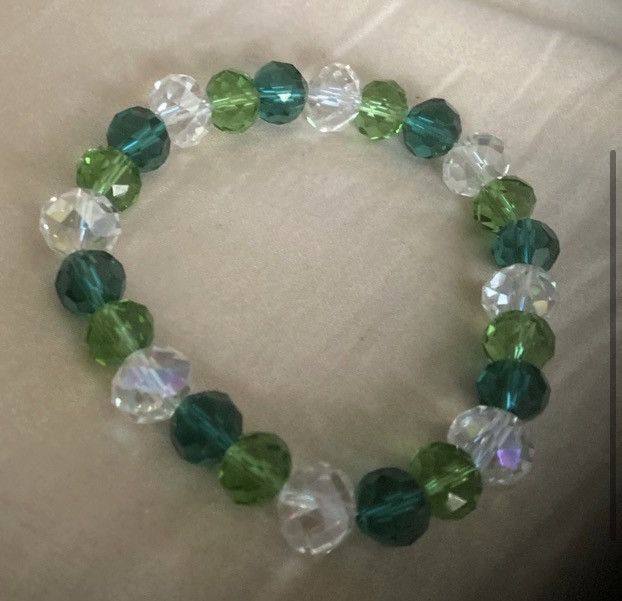 Jewelry Green colourful glass crystal bracelet Size ONE SIZE - 2 Thumbnail