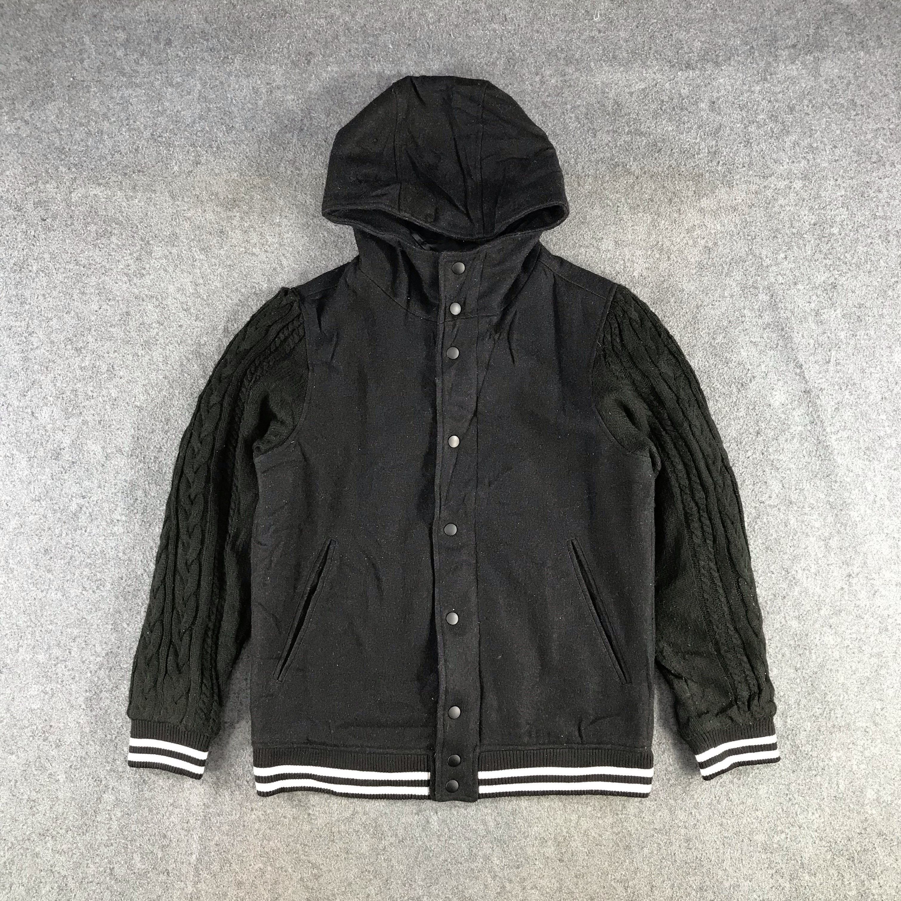 Japanese Brand Inherit Black Hooded Bomber Varsity JC156