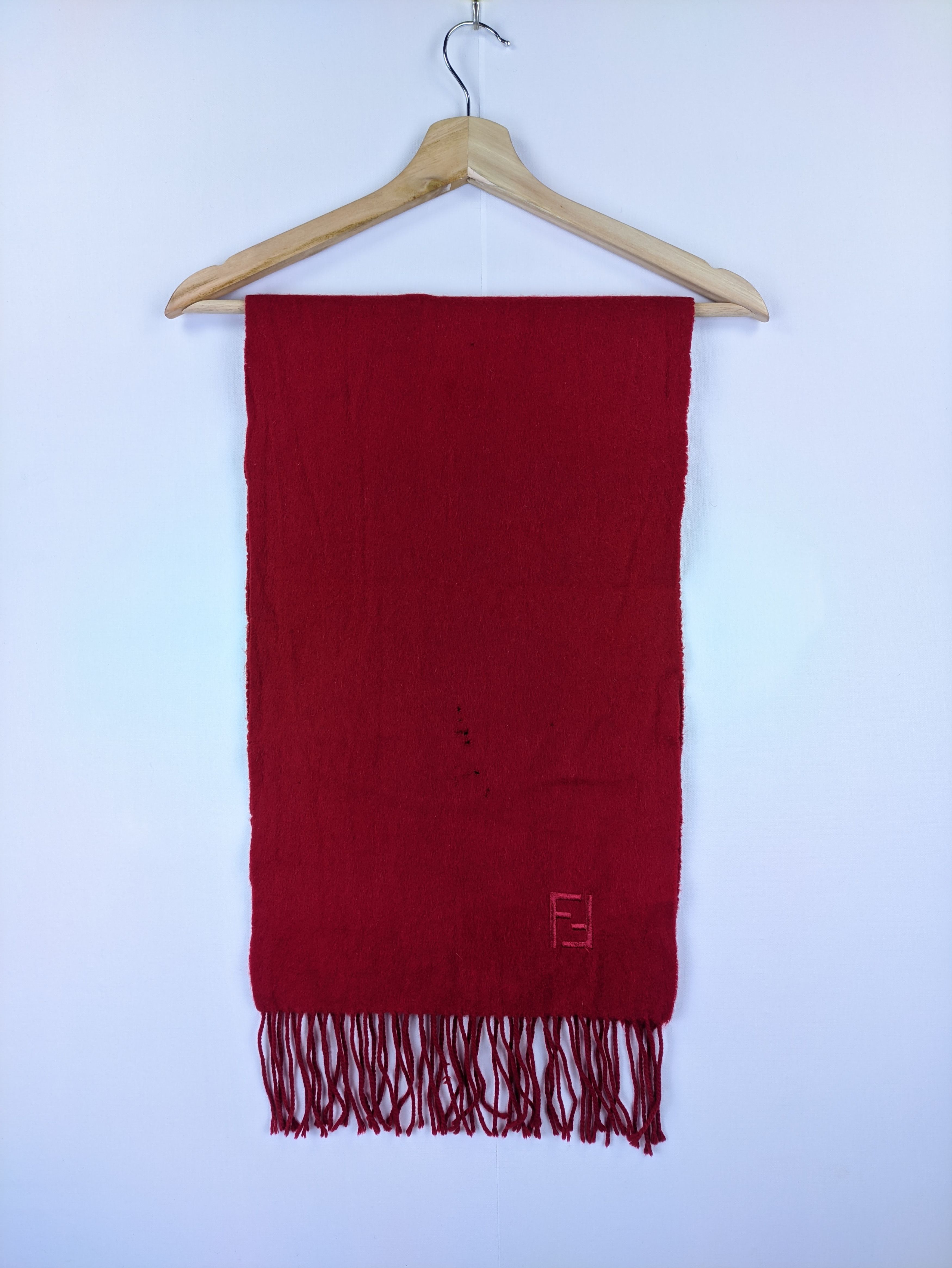Vintage Steals🔥Fendi Scarf Muffler Red Plain(💥Combo Scarf PM me💥) Size ONE SIZE - 3 Thumbnail