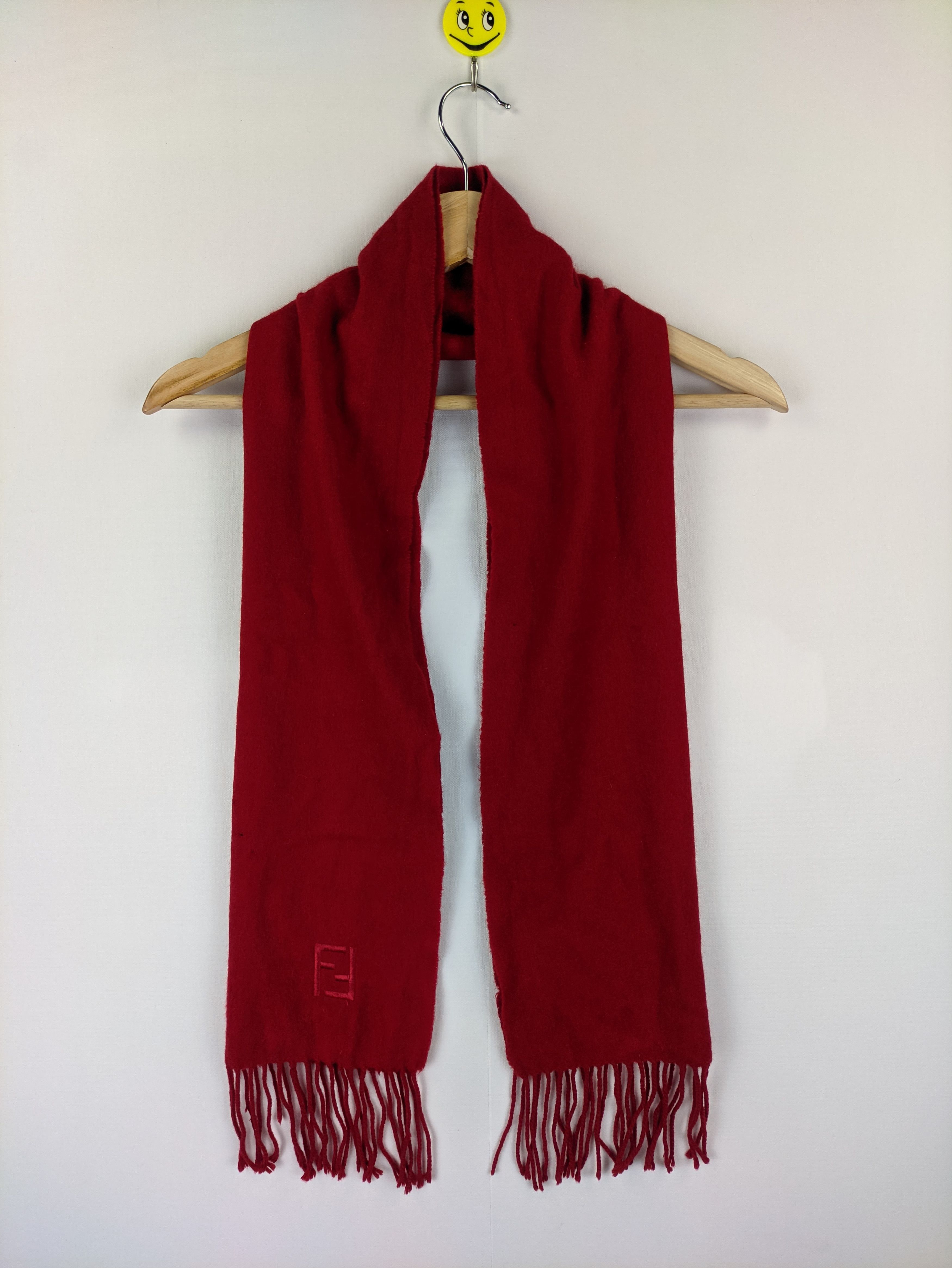 Vintage Steals🔥Fendi Scarf Muffler Red Plain(💥Combo Scarf PM me💥) Size ONE SIZE - 1 Thumbnail