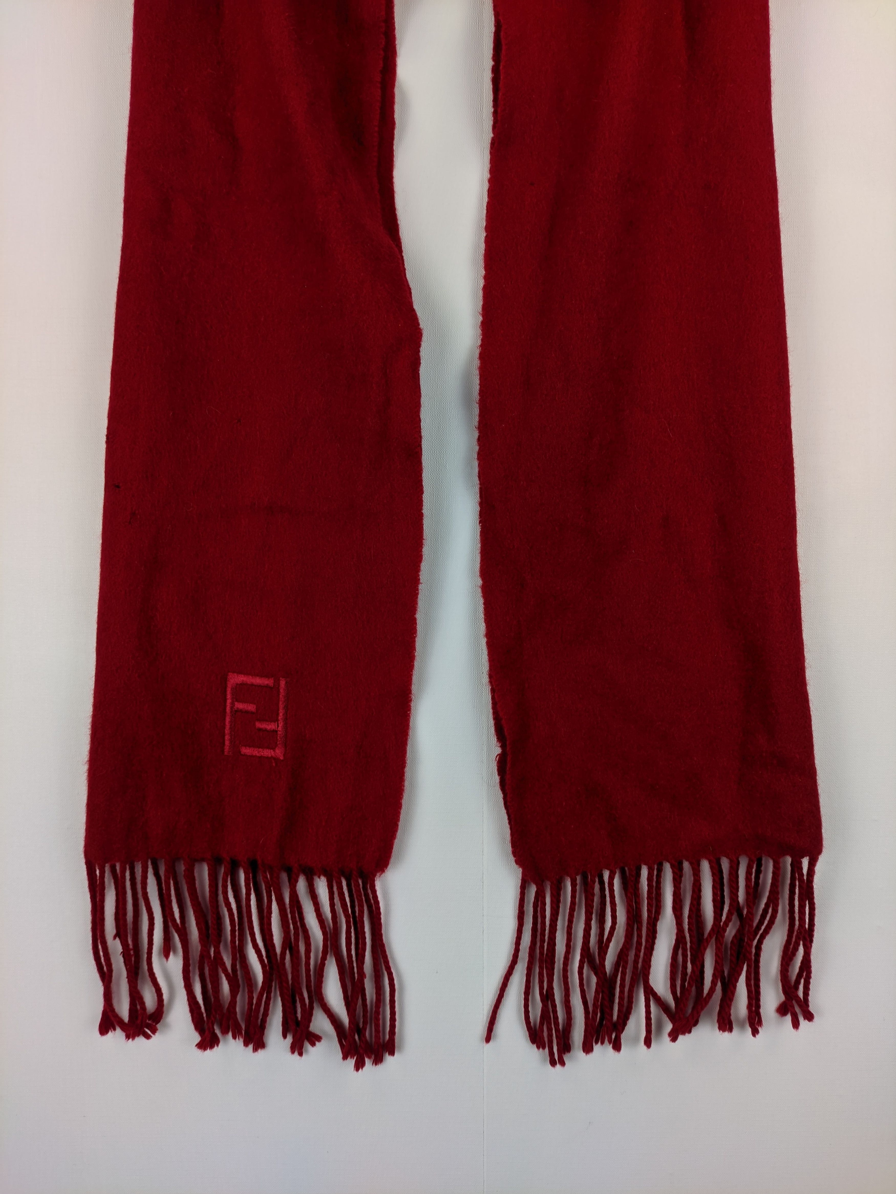 Vintage Steals🔥Fendi Scarf Muffler Red Plain(💥Combo Scarf PM me💥) Size ONE SIZE - 2 Thumbnail