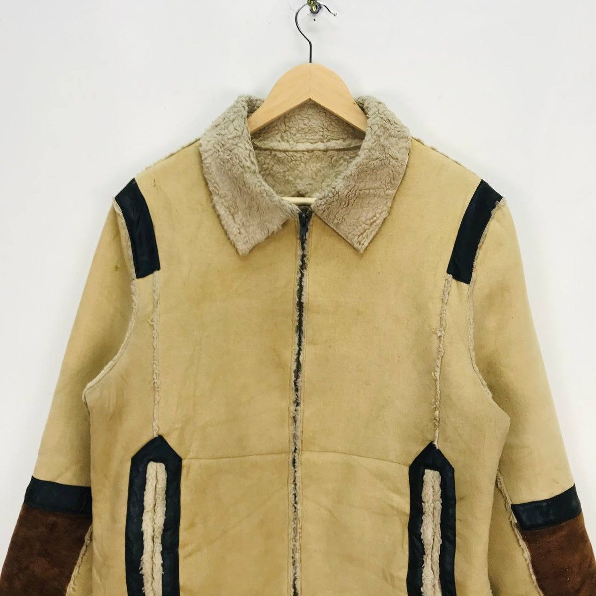 Zara Zara Deconstructed Distressed faux leather sherpa lining Size US M / EU 48-50 / 2 - 2 Thumbnail