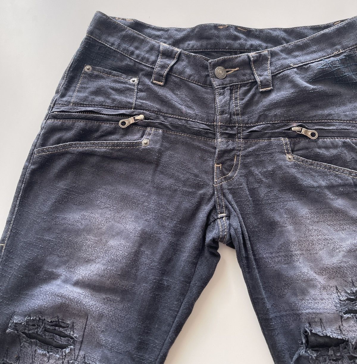 PPFM Ppfm Distressed Navy Blue Pants Size US 30 / EU 46 - 9 Thumbnail