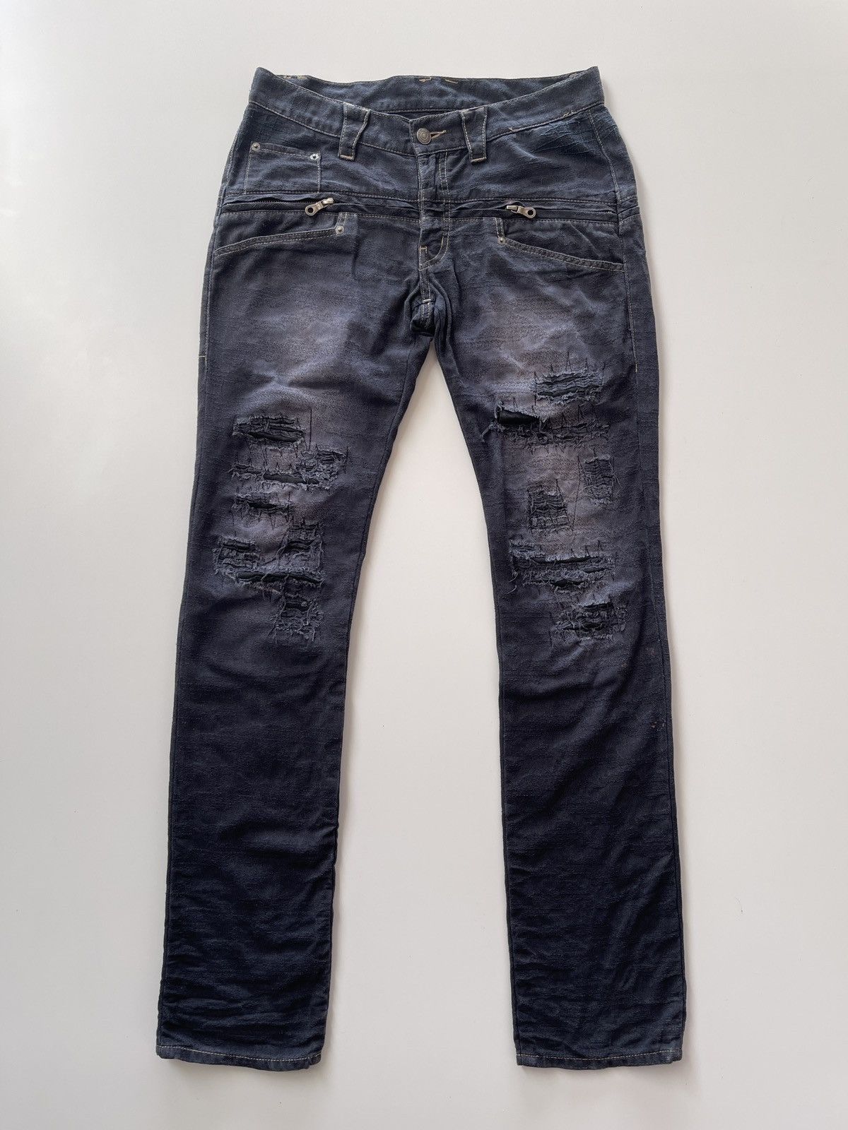 PPFM Ppfm Distressed Navy Blue Pants Size US 30 / EU 46 - 3 Thumbnail