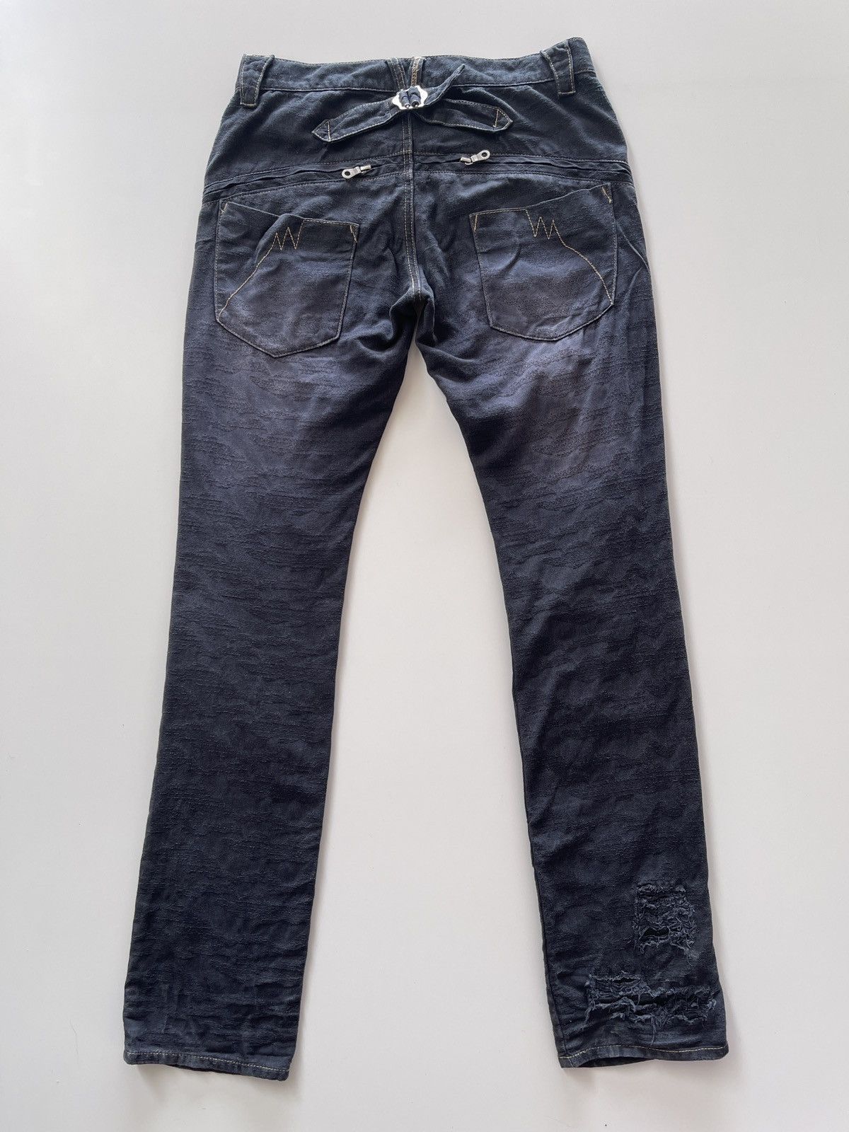 PPFM Ppfm Distressed Navy Blue Pants Size US 30 / EU 46 - 4 Thumbnail