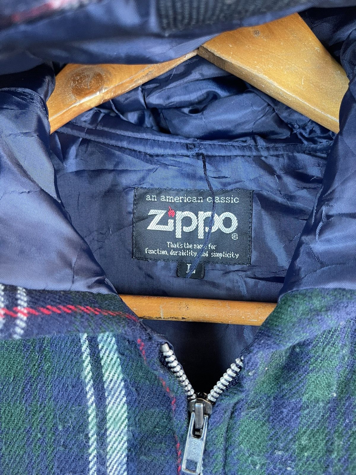 Vintage × Zippo Vintage Tartan Checked Hoodie Zippo Size US L / EU 52-54 / 3 - 5 Thumbnail