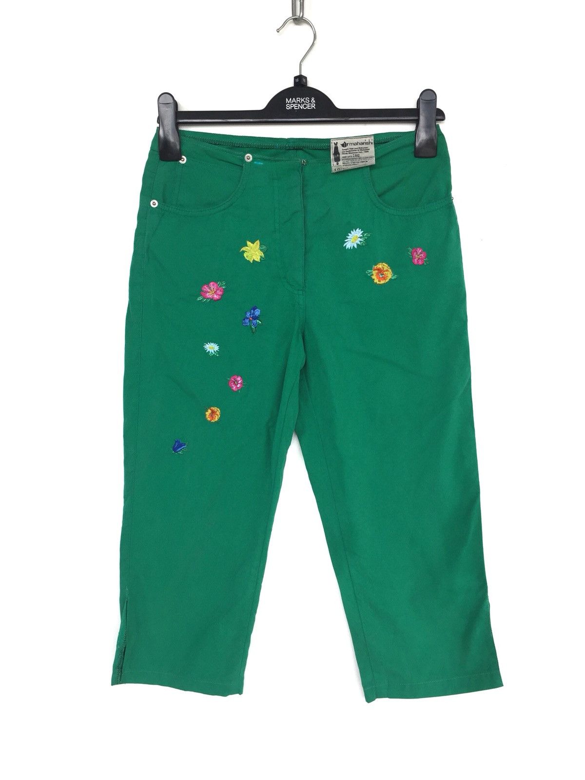 Maharishi Maharishi Floral Embroidered Poplin Cropped Pants Size US 27 - 2 Thumbnail