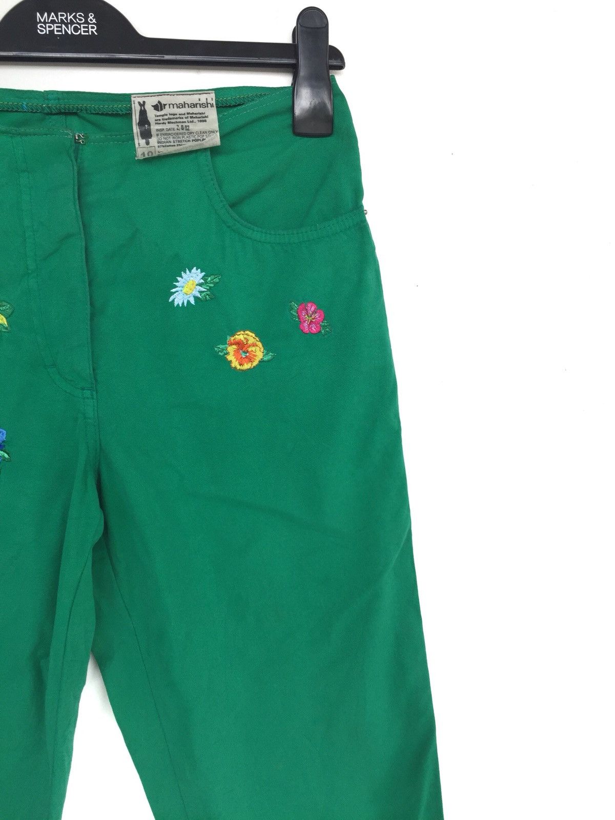 Maharishi Maharishi Floral Embroidered Poplin Cropped Pants Size US 27 - 3 Thumbnail