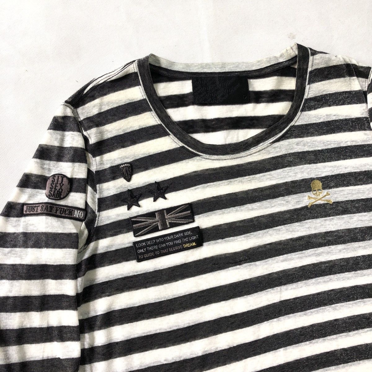 Roen Roen Mastermind Skull Stripes Sex Punk Patches Tshirt Size M / US 6-8 / IT 42-44 - 5 Thumbnail