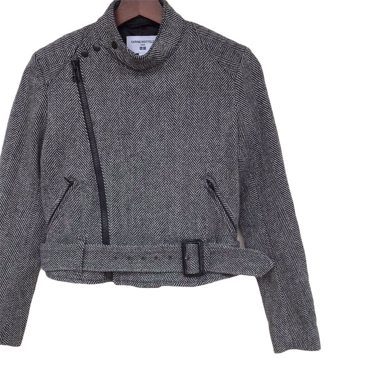 Designer Carine Roitfeld designer asymmetrical cropped jacket Size S / US 4 / IT 40 - 4 Thumbnail