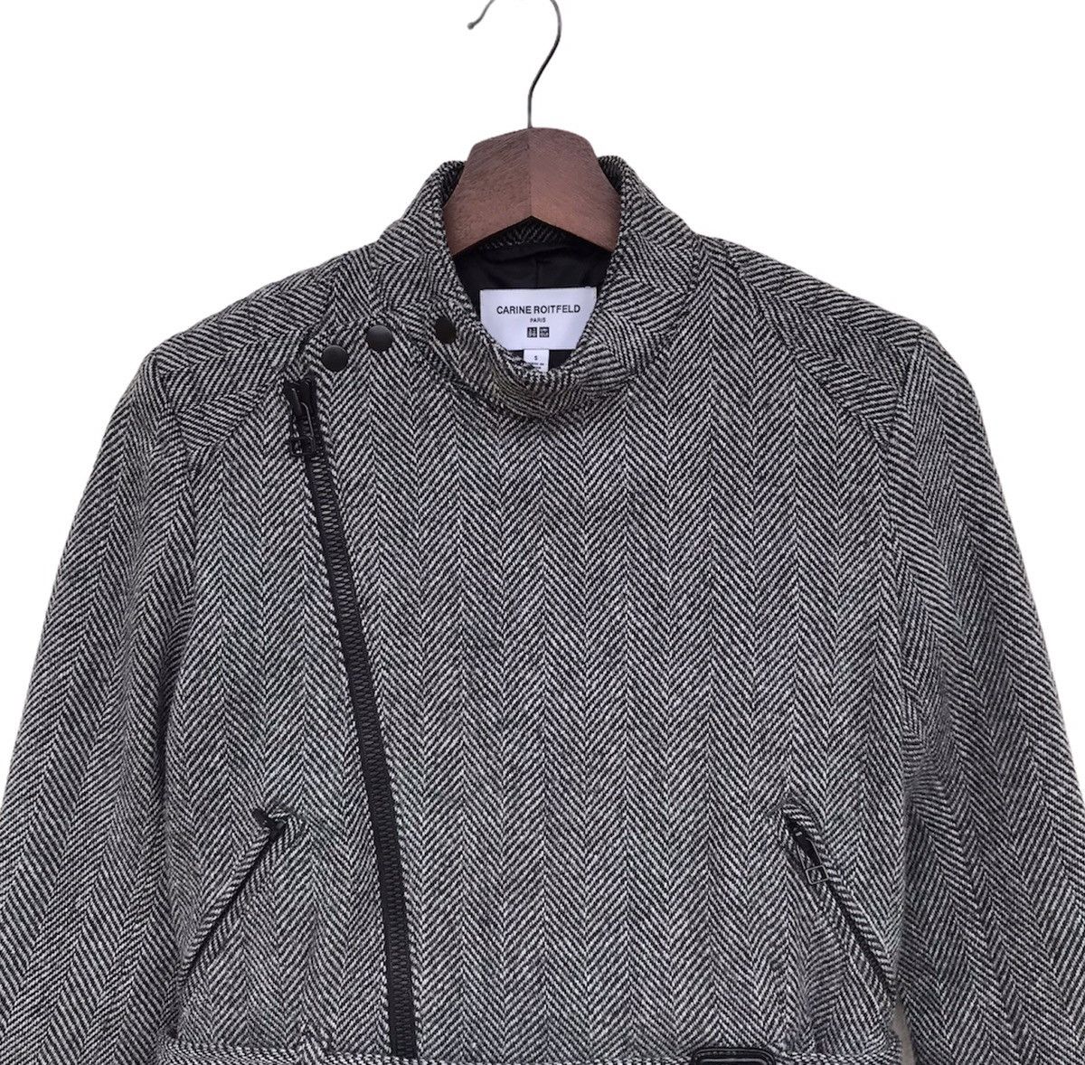 Designer Carine Roitfeld designer asymmetrical cropped jacket Size S / US 4 / IT 40 - 5 Thumbnail