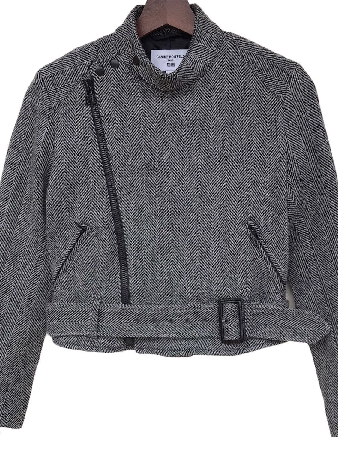 Designer Carine Roitfeld designer asymmetrical cropped jacket Size S / US 4 / IT 40 - 3 Thumbnail