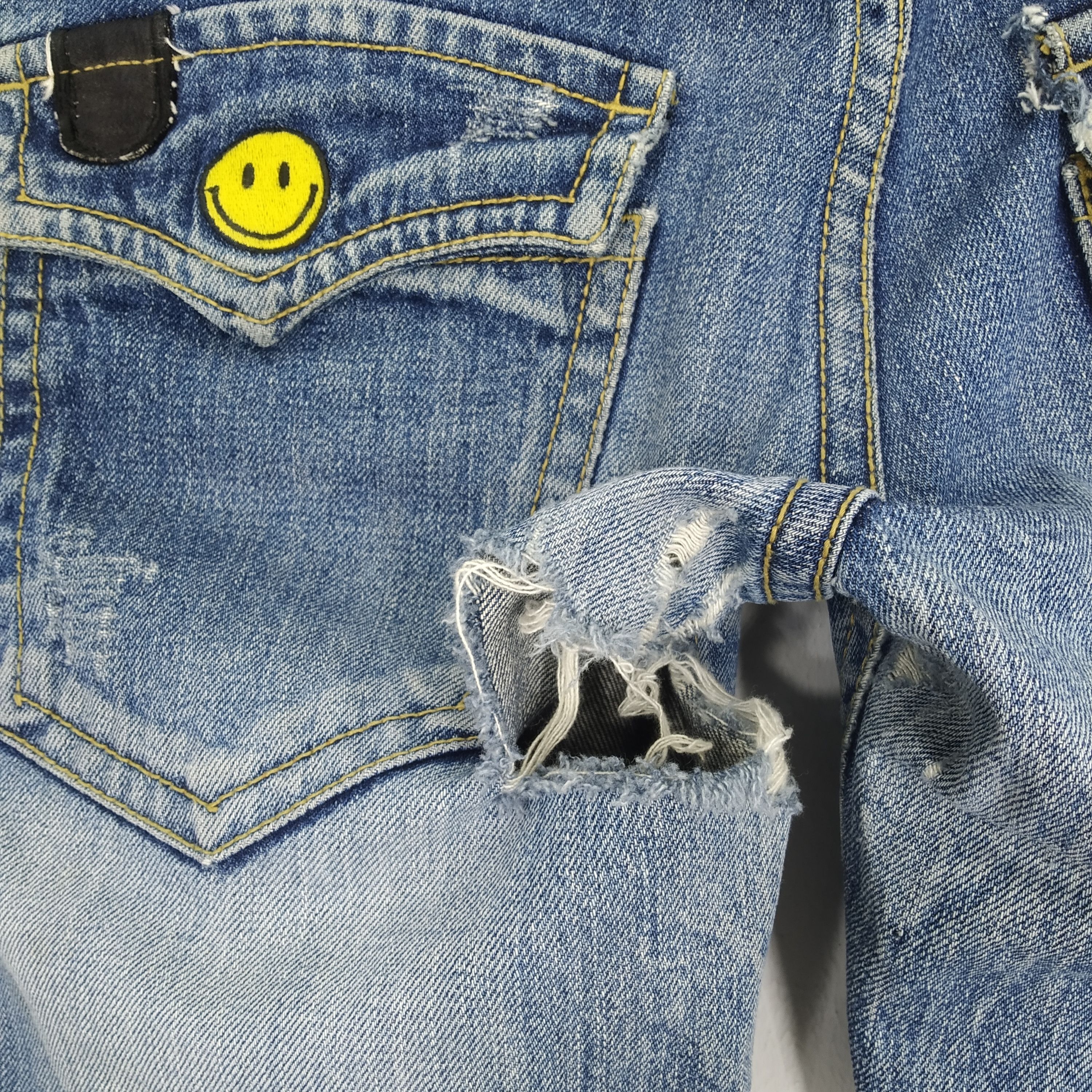 Japanese Brand Vintage Lolita Stonewash Denim Jeans Smiley Inspired Kapital Size US 34 / EU 50 - 11 Thumbnail