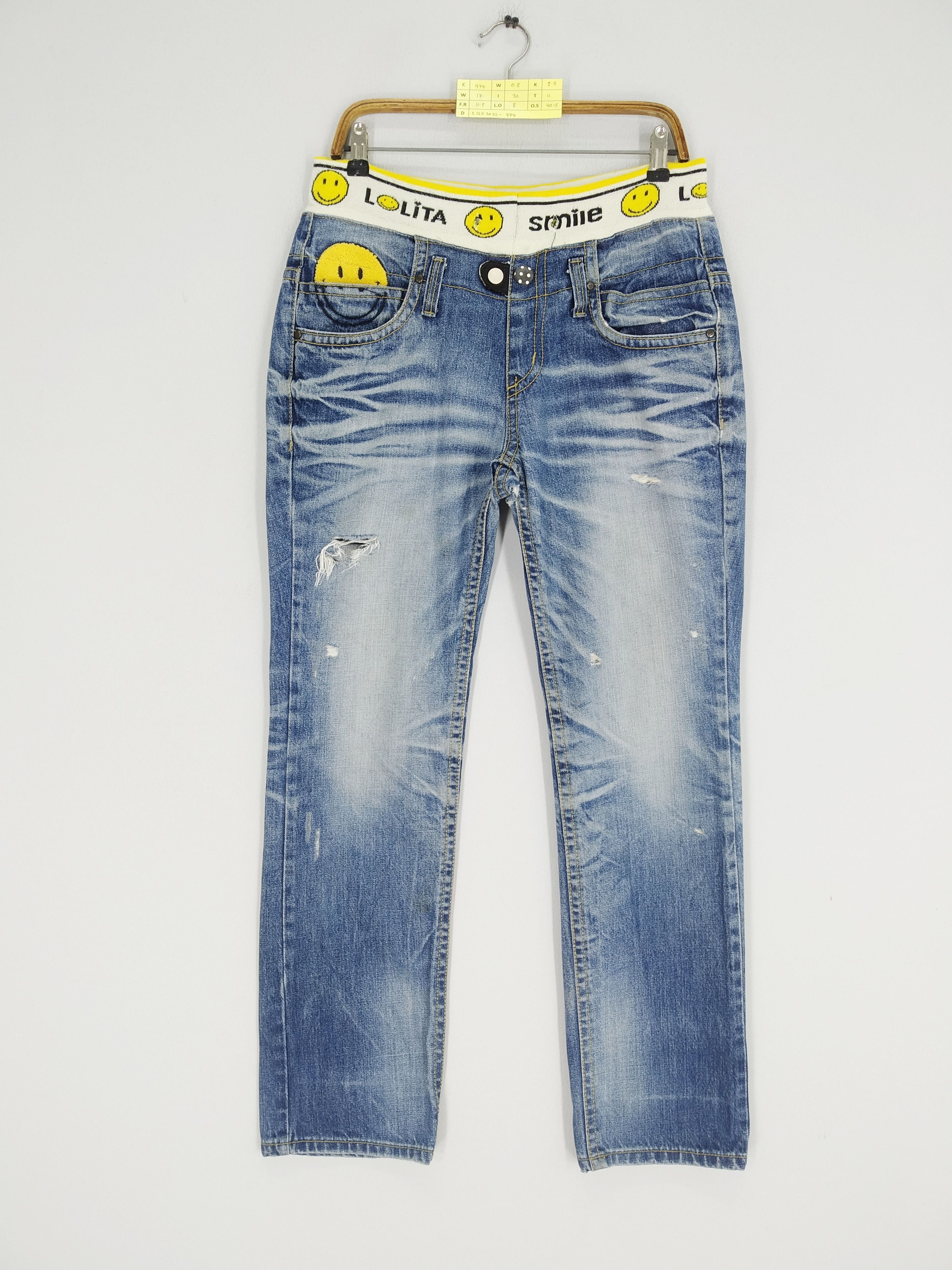 Japanese Brand Vintage Lolita Stonewash Denim Jeans Smiley Inspired Kapital Size US 34 / EU 50 - 1 Thumbnail