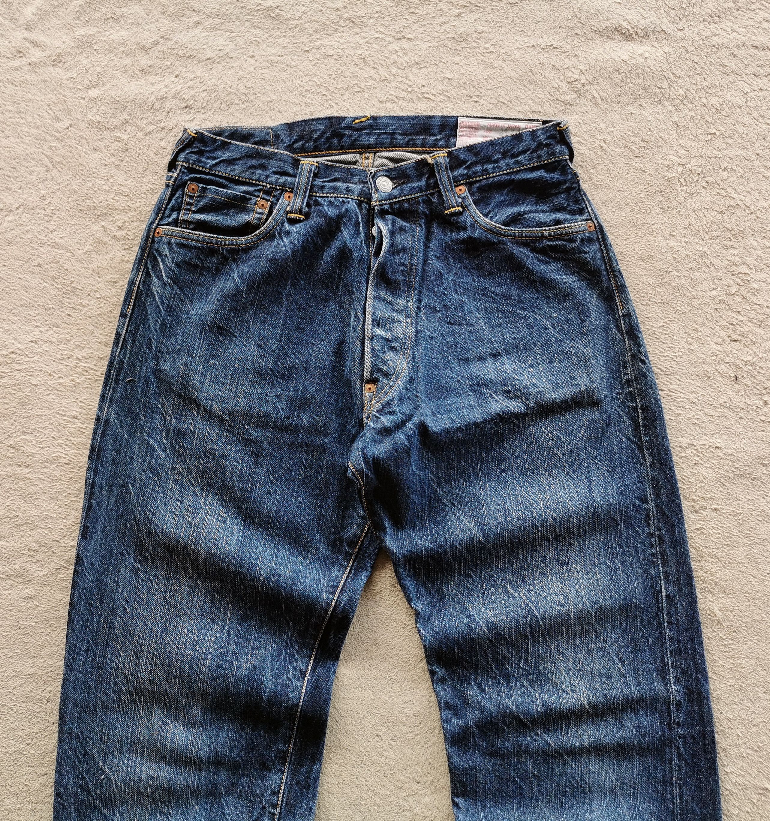 image of Archival Clothing x Evisu White Paint Logo Selvedge Jeans in Denim, Men's (Size 30)